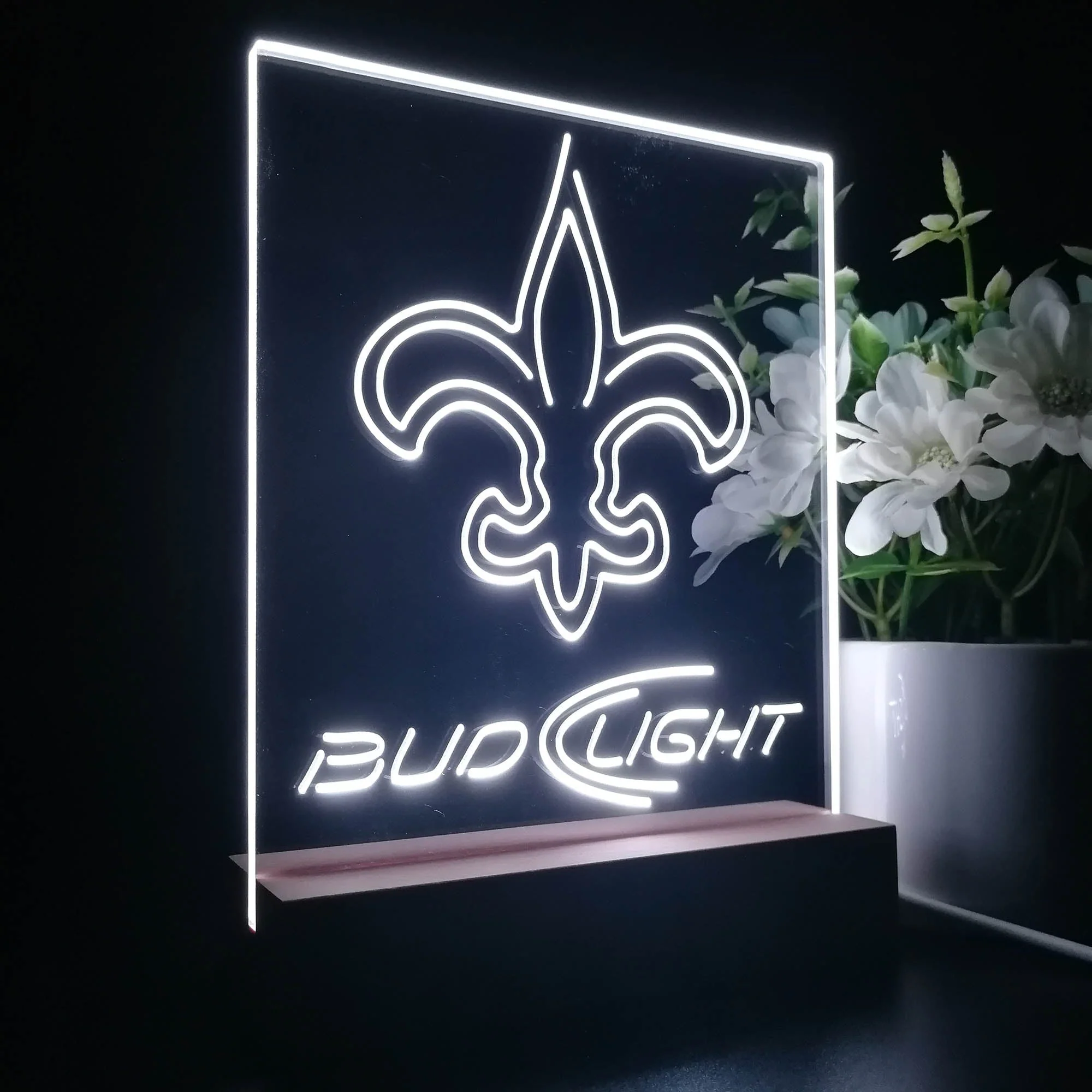 New Orleans Saints Night Light Neon Pub Bar Lamp - Image 6
