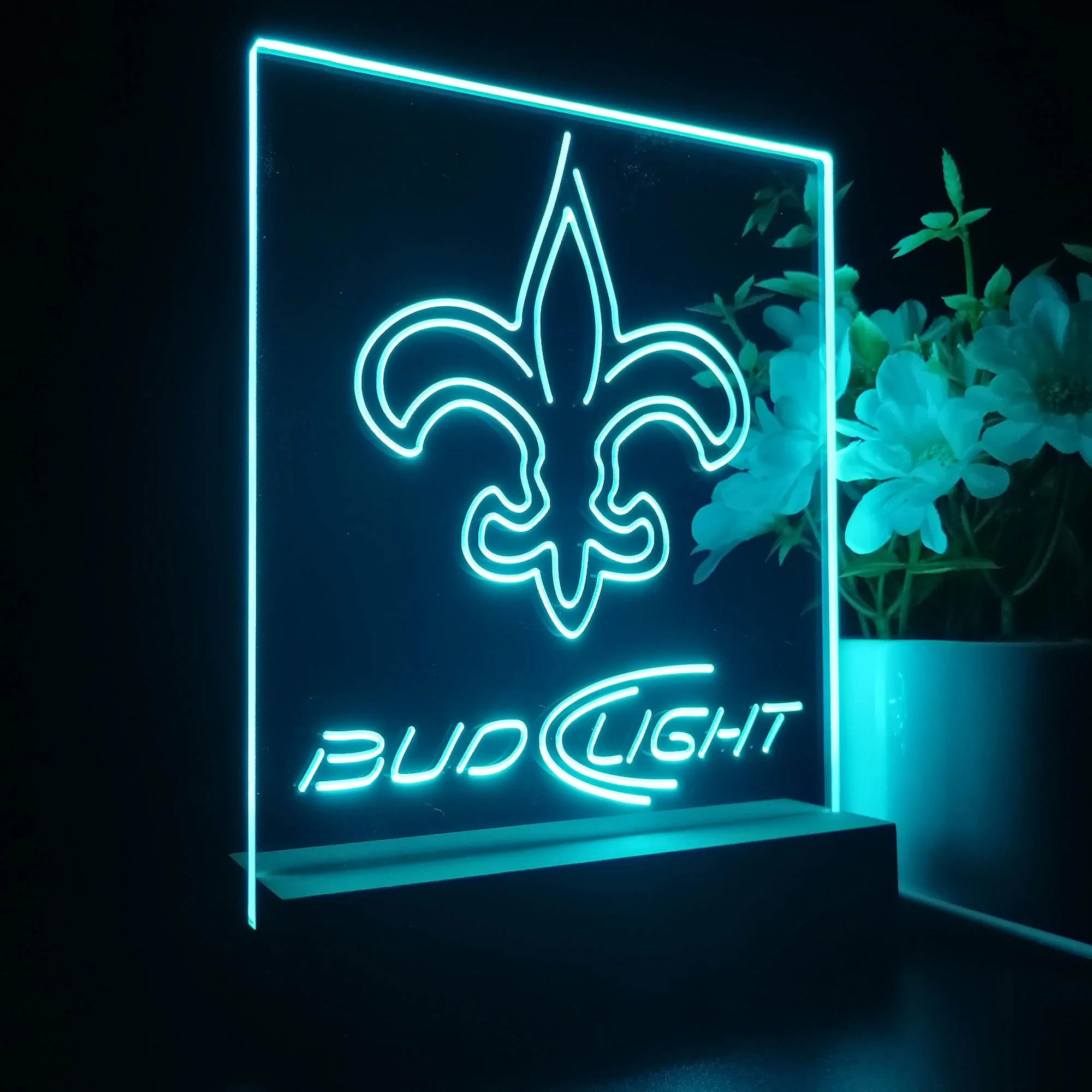 New Orleans Saints Night Light Neon Pub Bar Lamp - Image 7