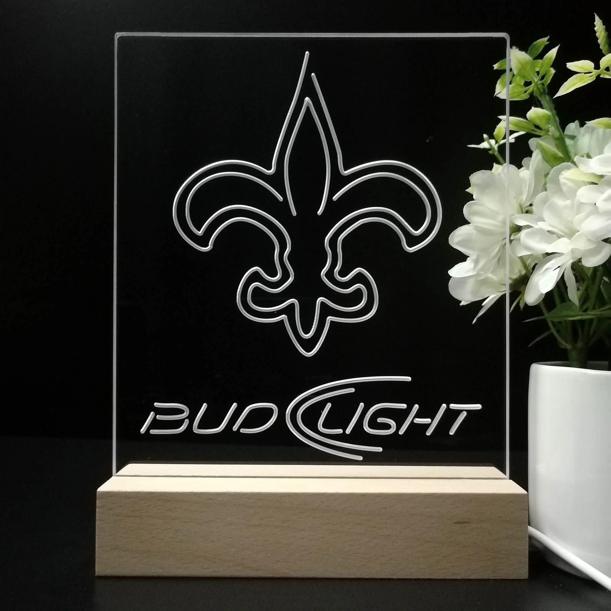 New Orleans Saints Night Light Neon Pub Bar Lamp - Image 8