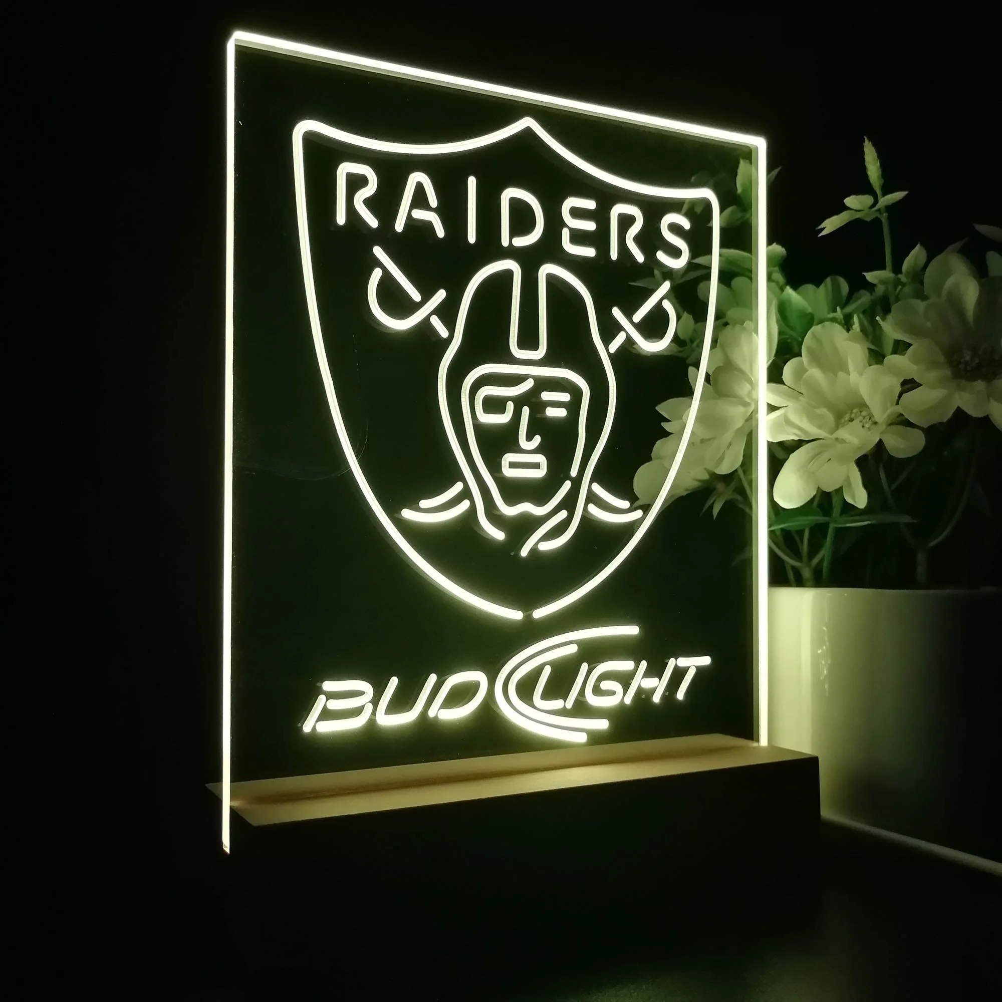 Las Vegas Raiders Night Light Neon Pub Bar Lamp - Image 6