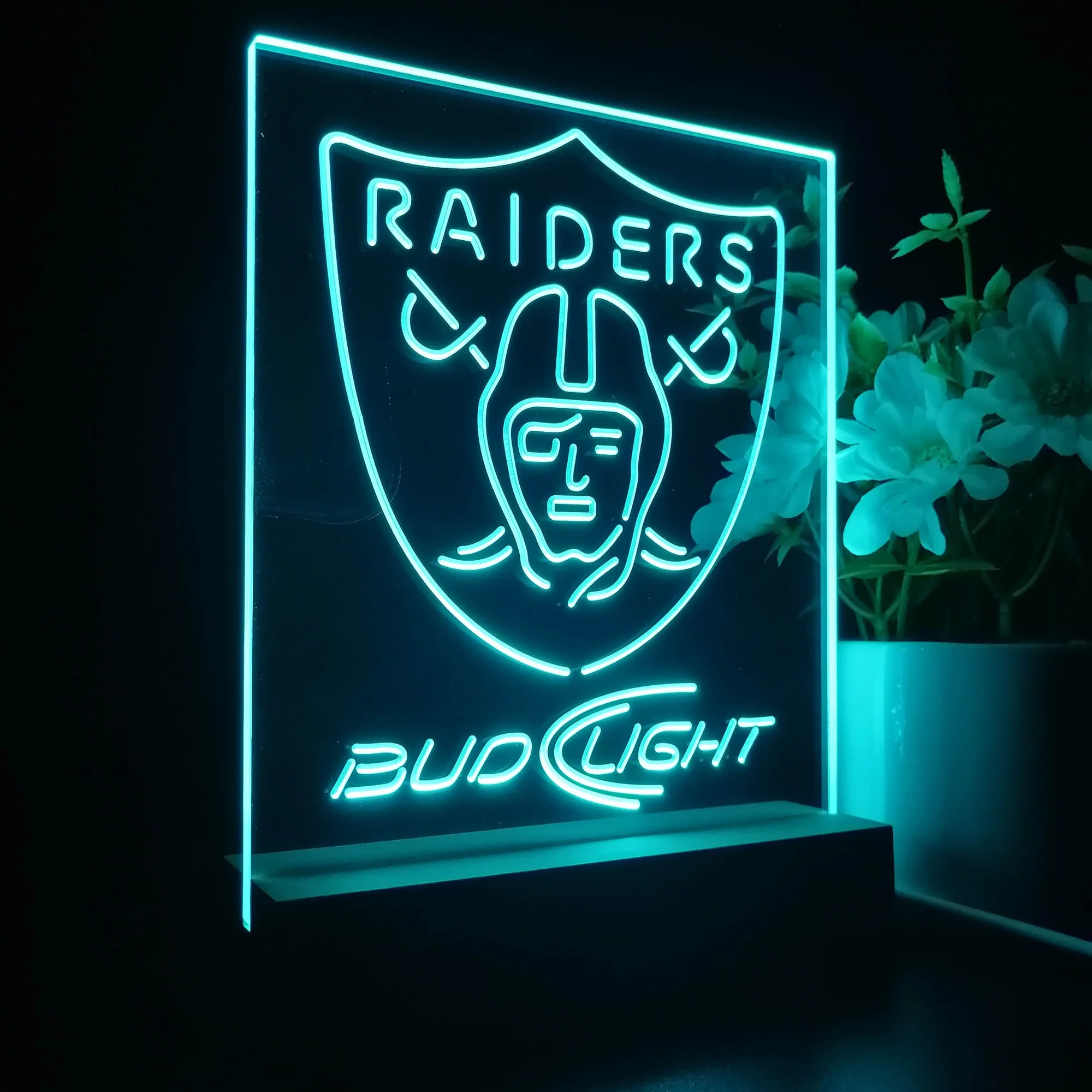 Las Vegas Raiders Night Light Neon Pub Bar Lamp - Image 7