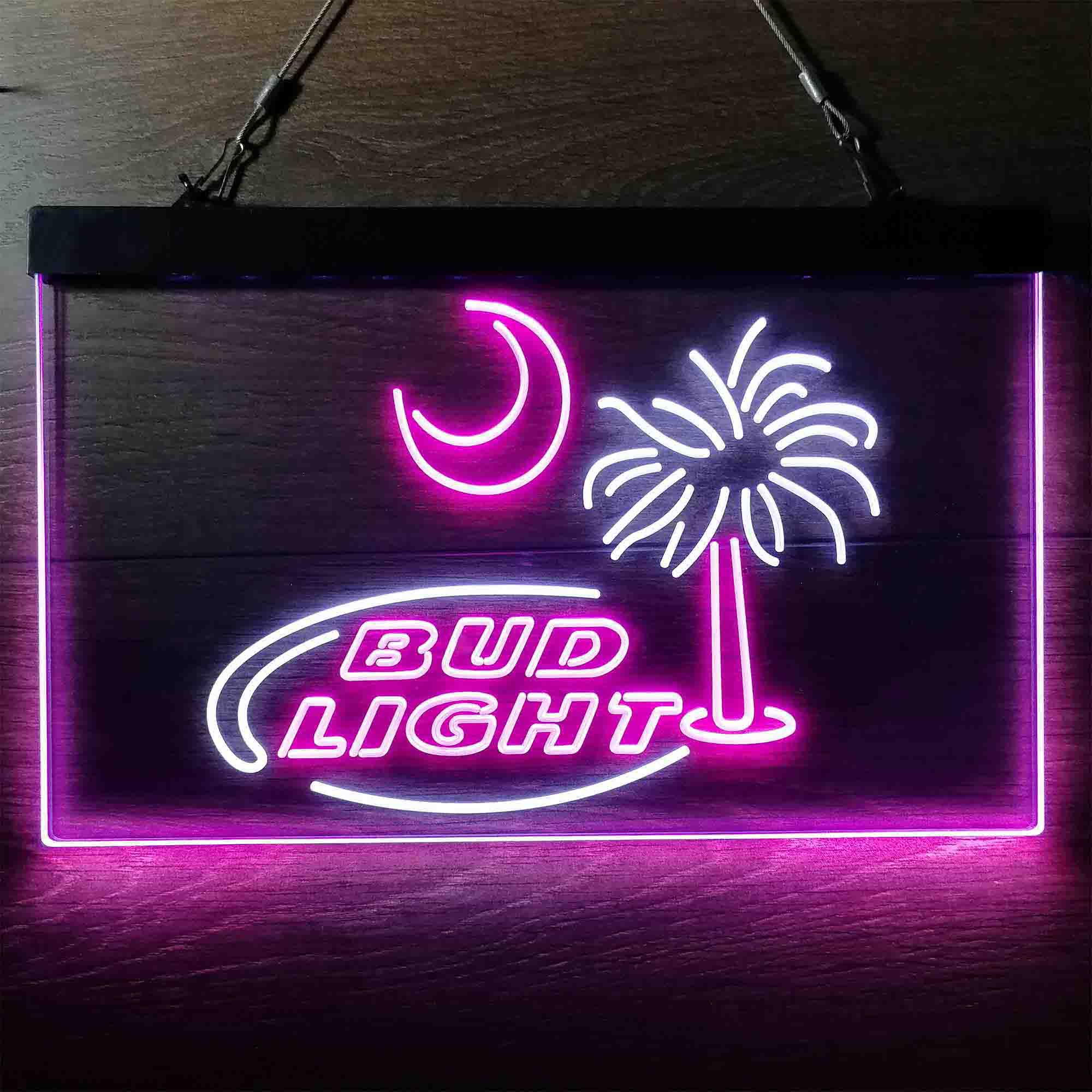 Bud Light Moon Palm Tree Home Bar Neon Light LED Sign - Image 8