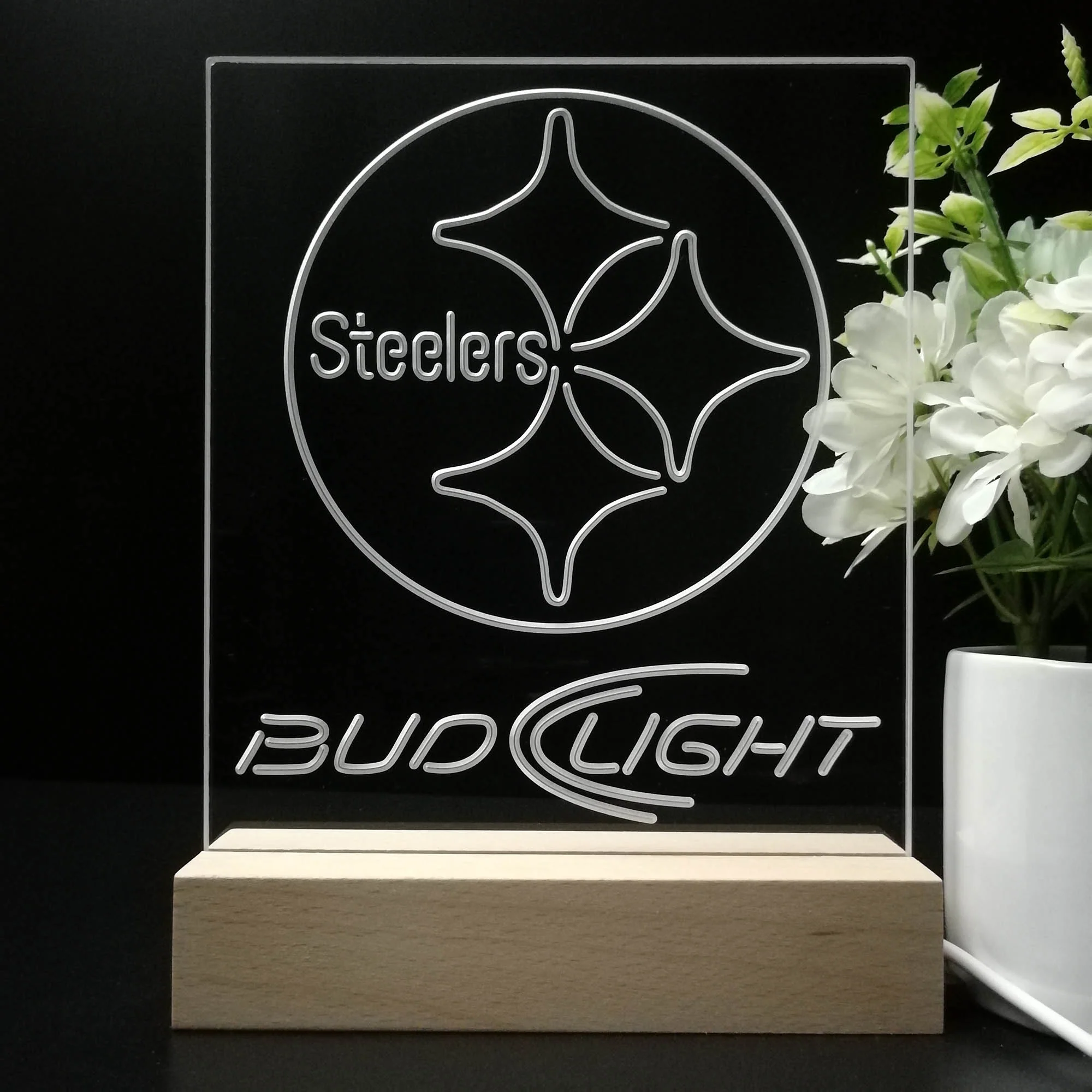 Pittsburgh Steelers Night Light Neon Pub Bar Lamp - Image 8