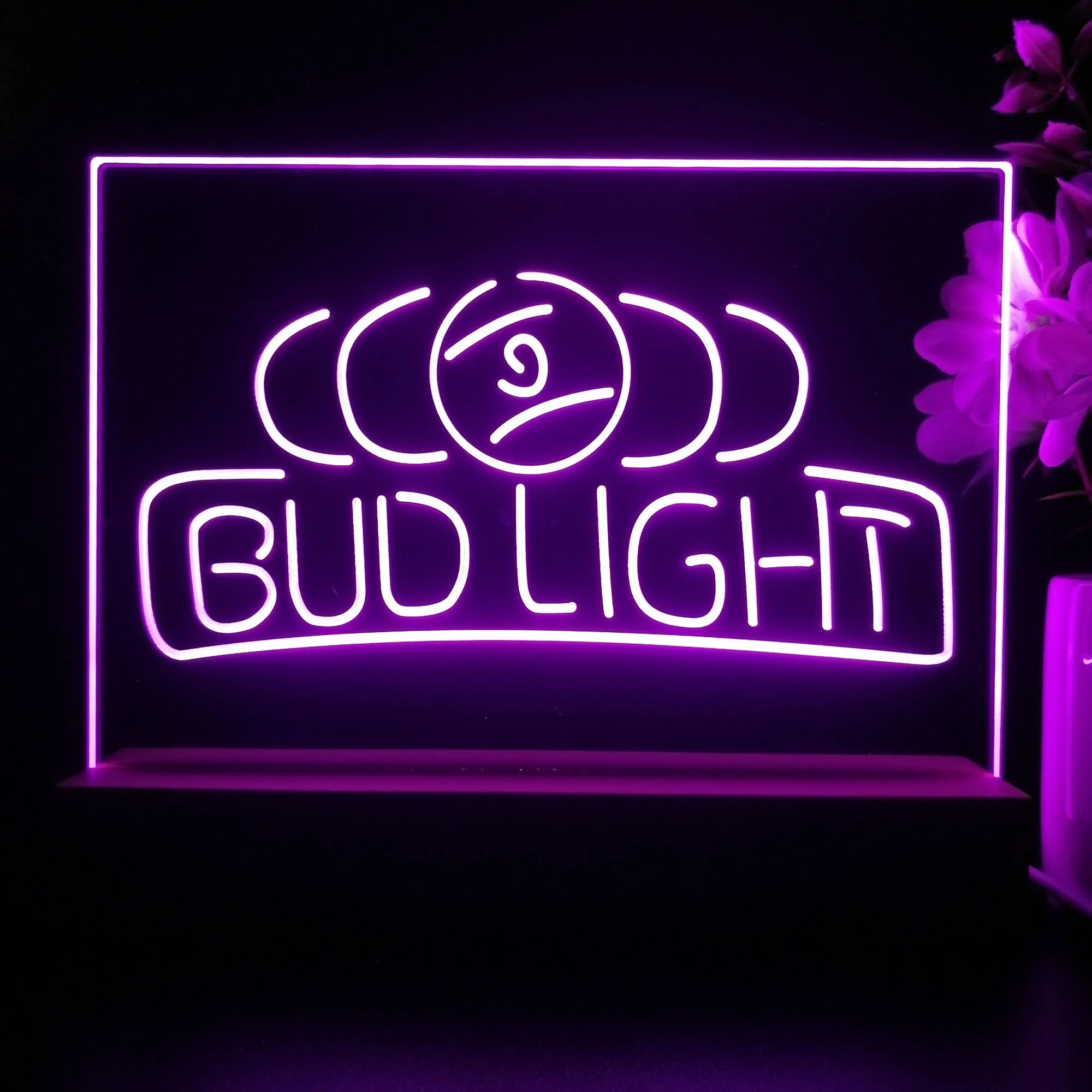 Bud Light Pool Room 9 Ball Snooker Billiard Neon Sign Pub Bar Lamp - Image 3
