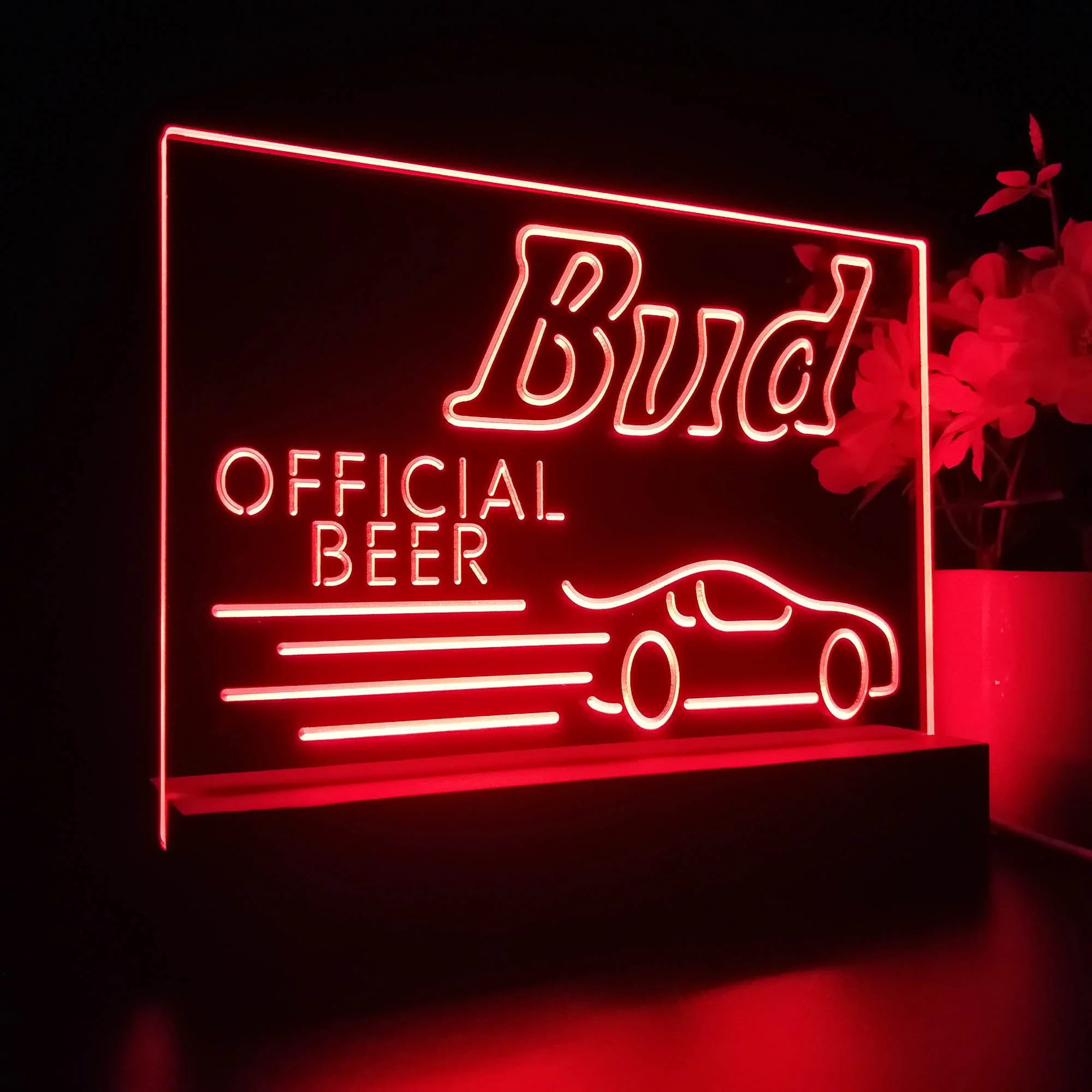 Bud Light Racing Car 3D Illusion Night Light Desk Lamp - Image 6
