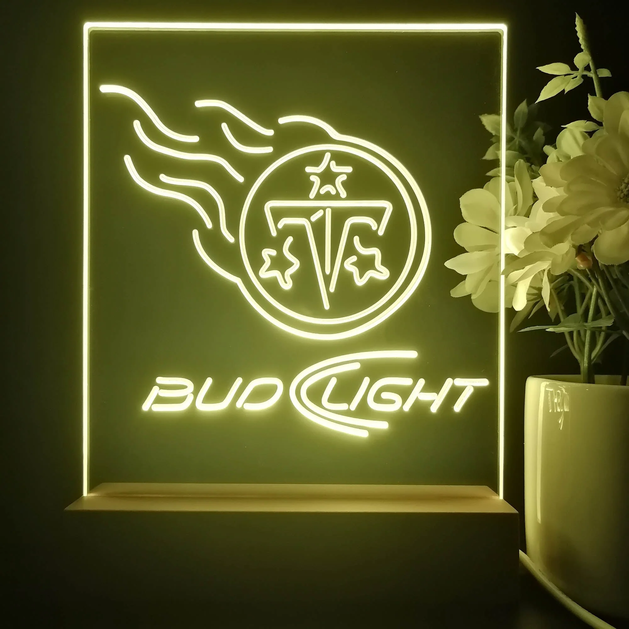 Bud Light Red Tennessee Titans 3D Illusion Night Light Desk Lamp - Image 2