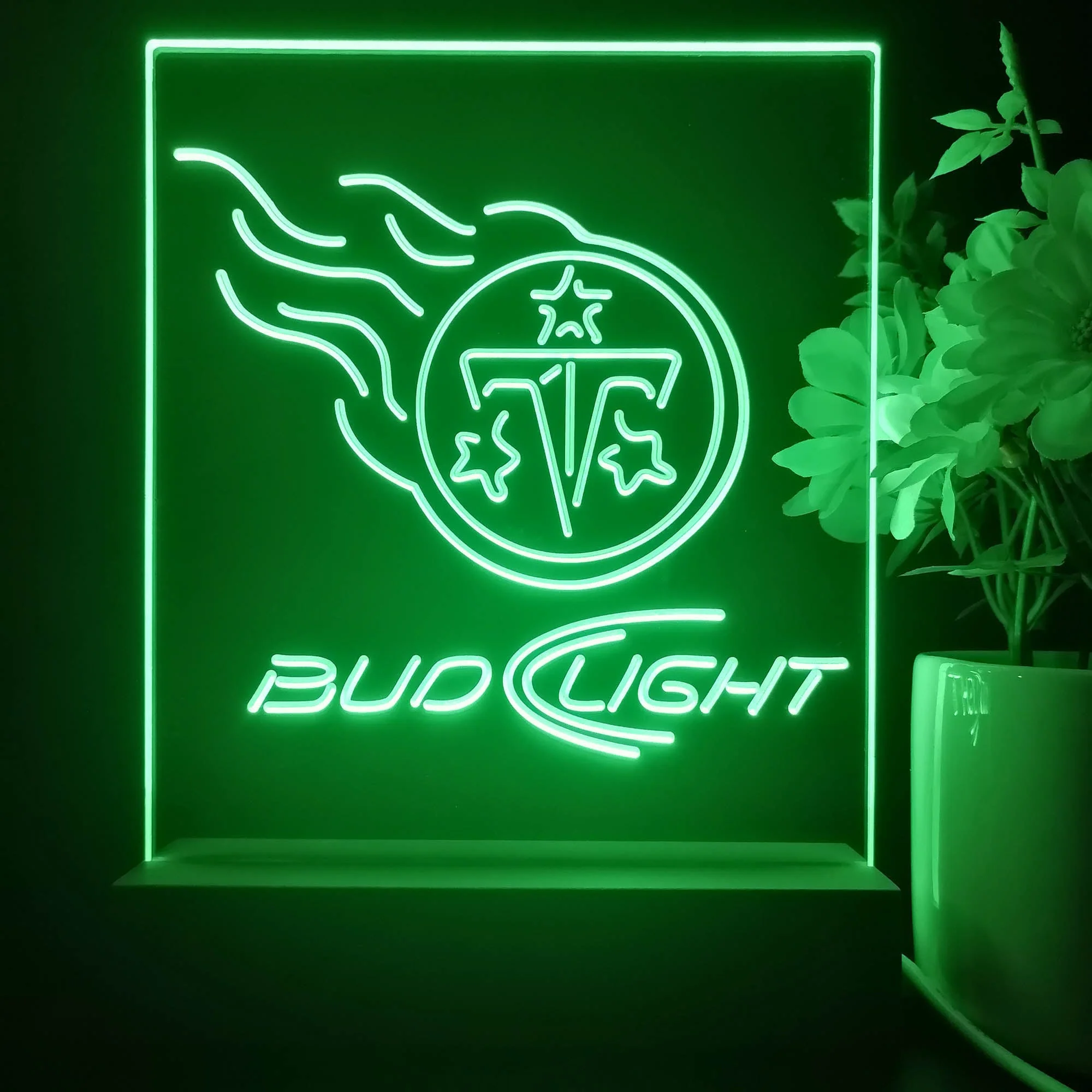 Bud Light Red Tennessee Titans 3D Illusion Night Light Desk Lamp - Image 4