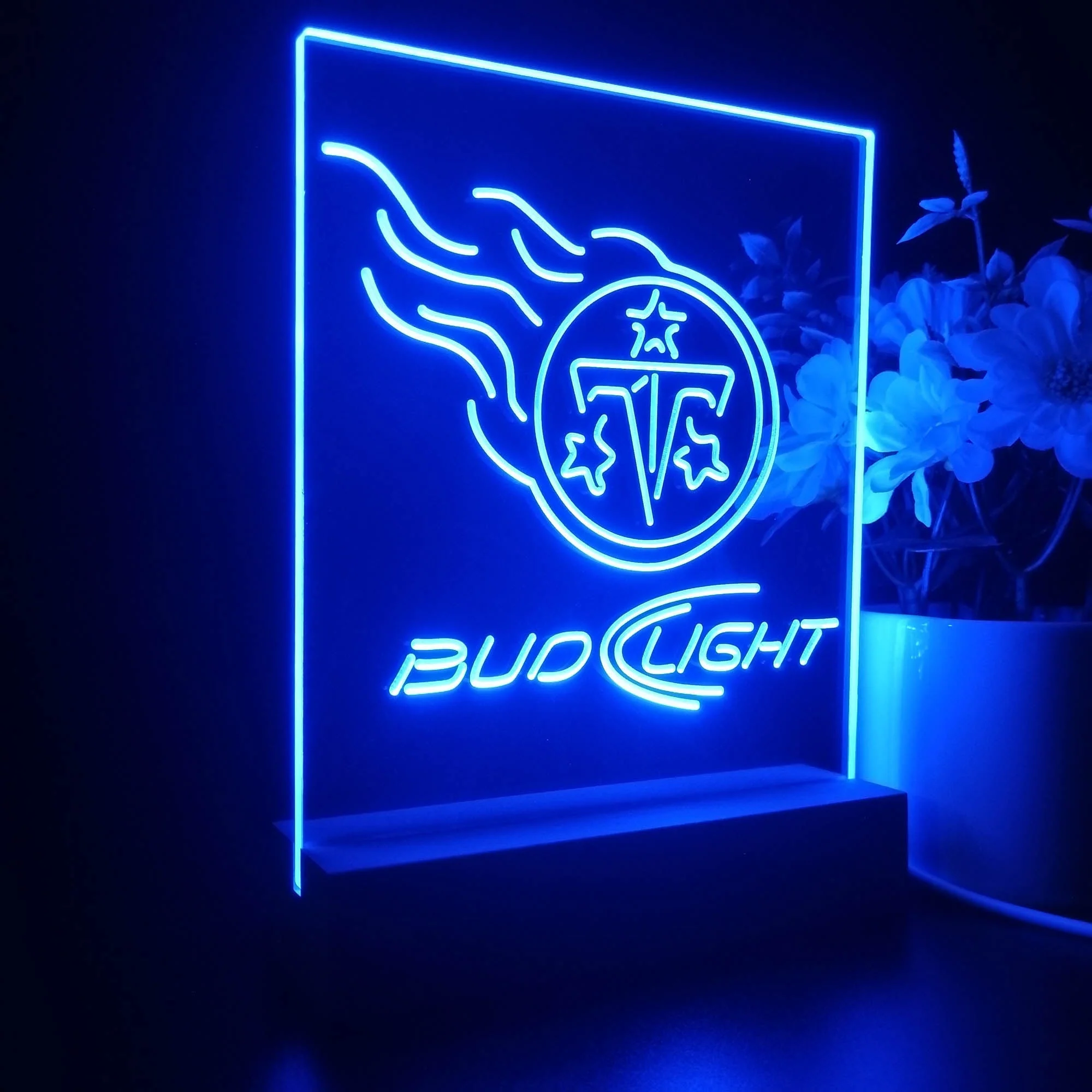 Bud Light Red Tennessee Titans 3D Illusion Night Light Desk Lamp - Image 5