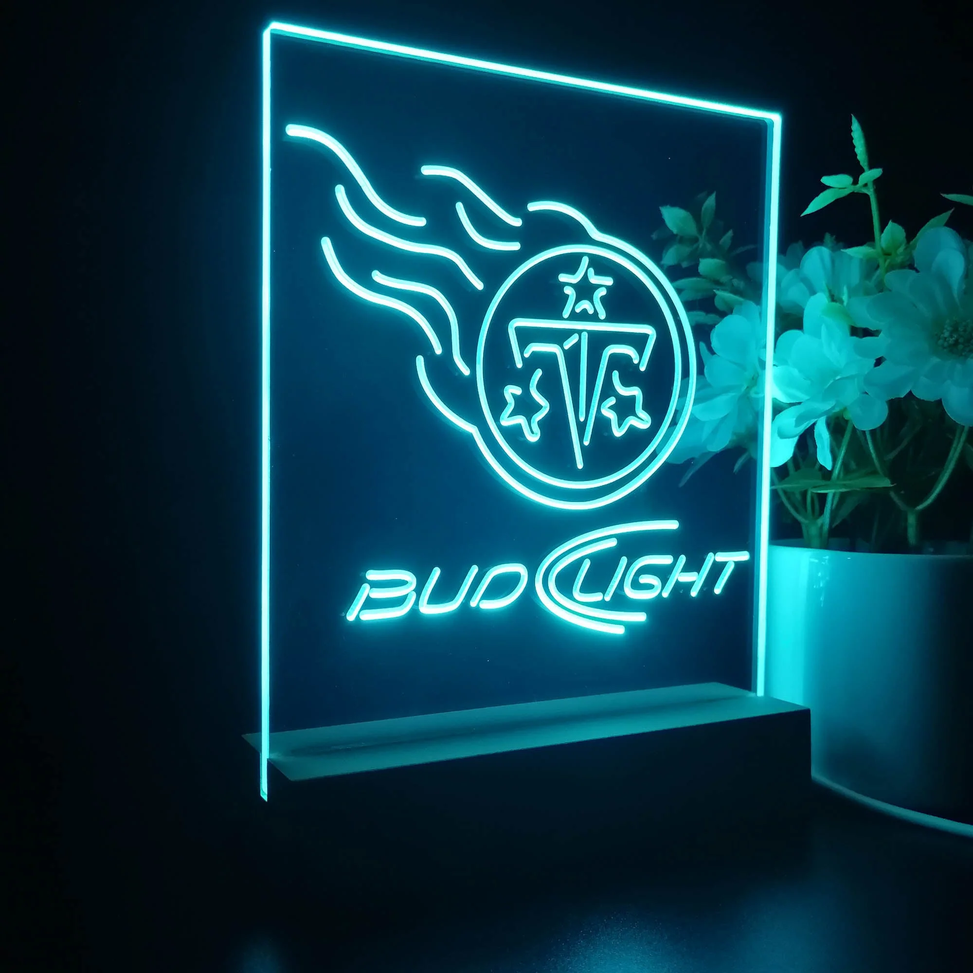 Bud Light Red Tennessee Titans 3D Illusion Night Light Desk Lamp - Image 6