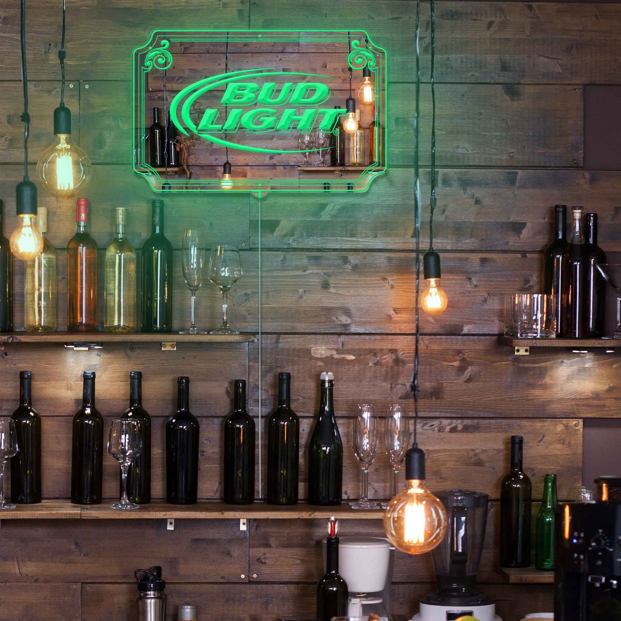 Bud Light RGB LED Neon Sign with Elegant Mirror Backing - Perfect for Bars & Home Decor - Image 6