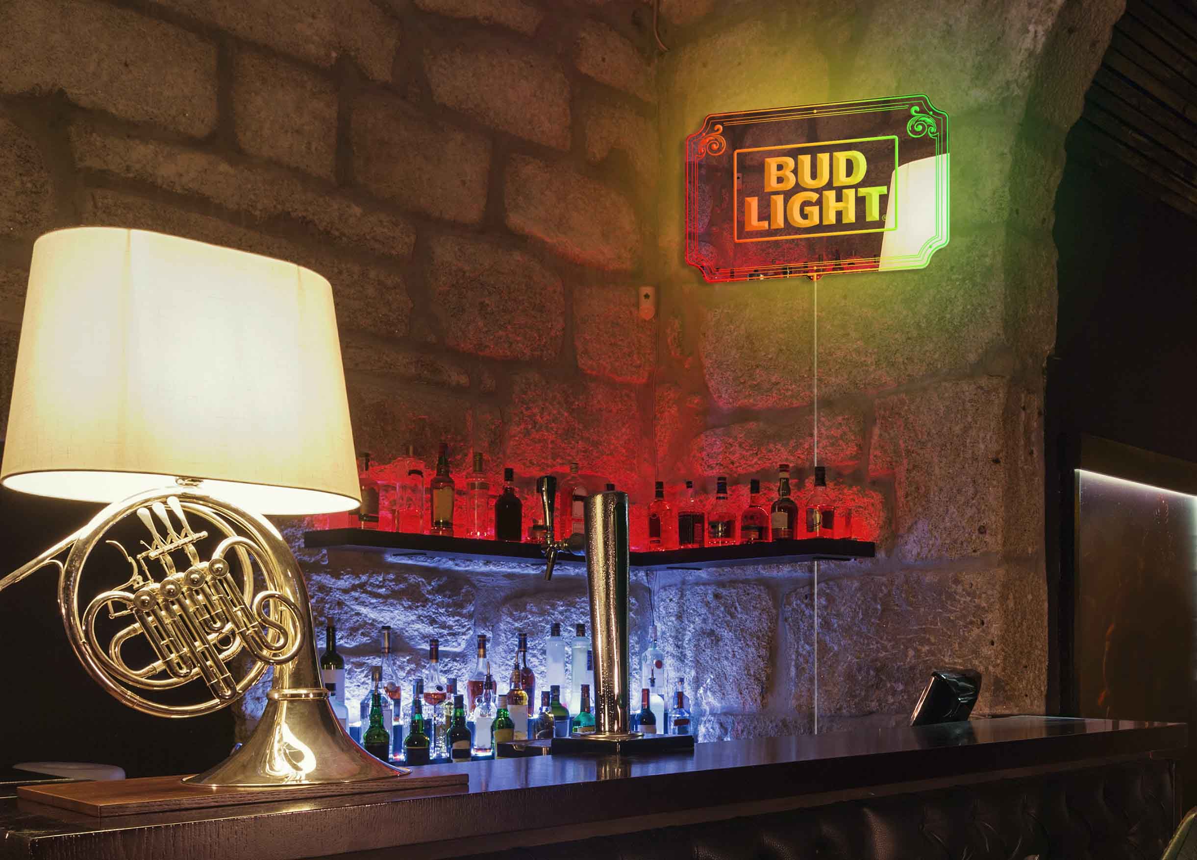 Bud Light RGB LED Neon Sign w/ Mirror Backing  - Perfect for Bars & Home Decor - Image 7