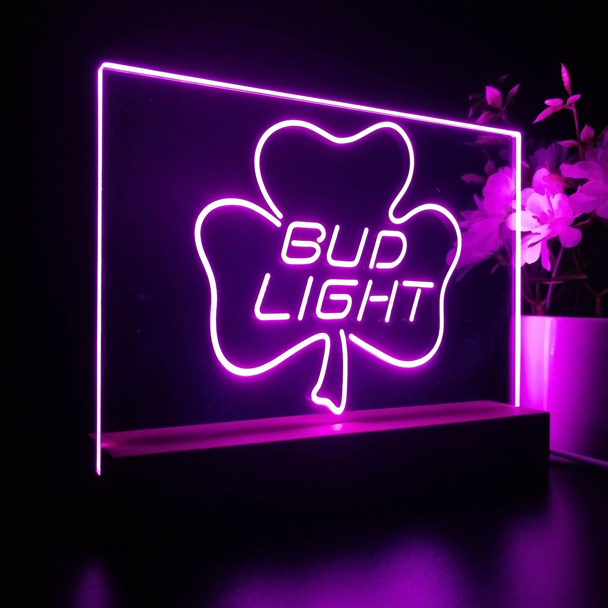 Bud Light Shamrock Beer Neon Sign Pub Bar Lamp - Image 6