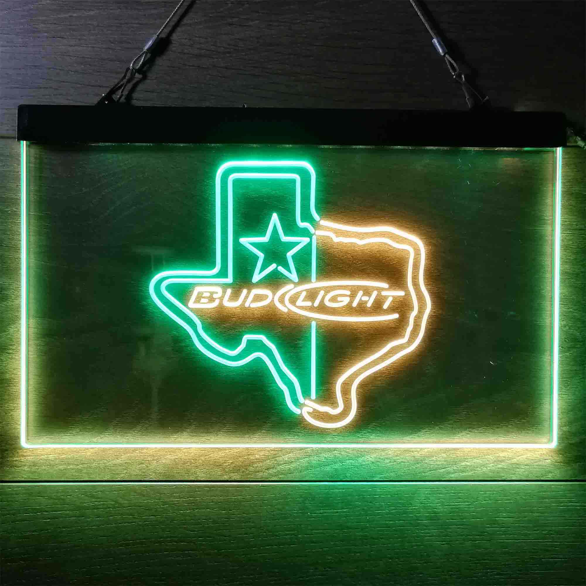 Bud Light Texas Star Home Bar Neon Light LED Sign - Image 6