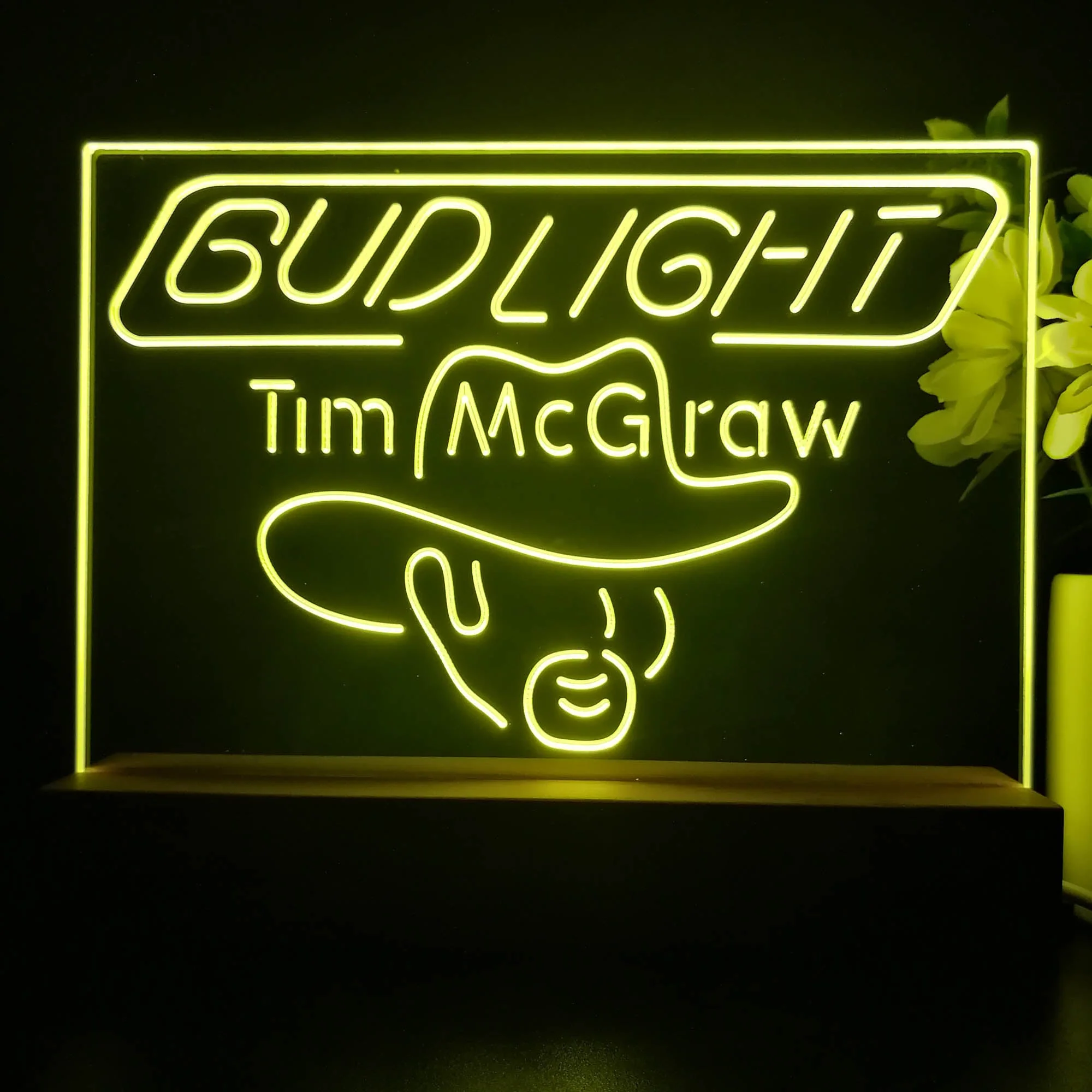 Bud Light Tim McGraw Beer Bar Neon Sign Pub Bar Lamp