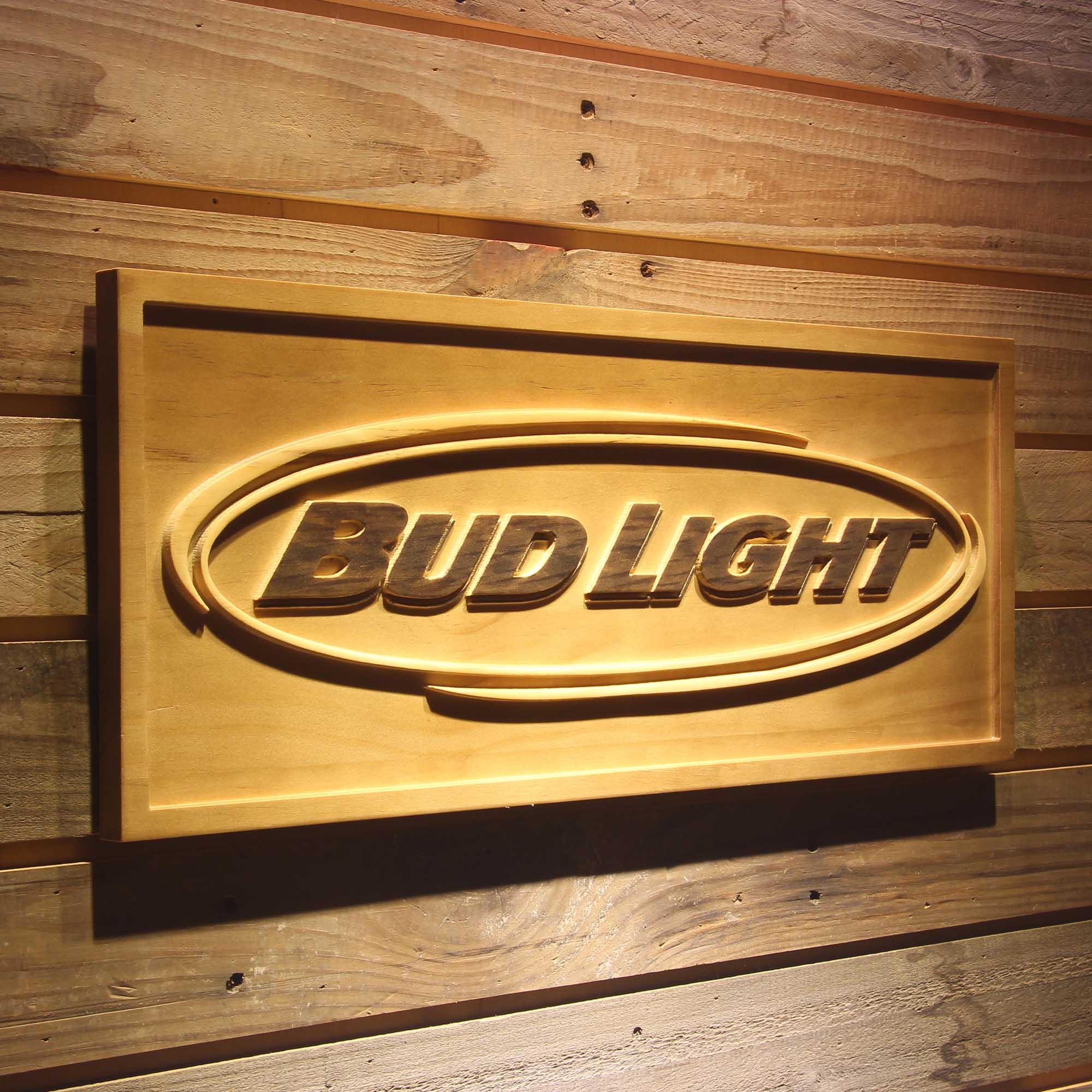 Bud Light 3D Solid Wooden Craving Sign - Image 2