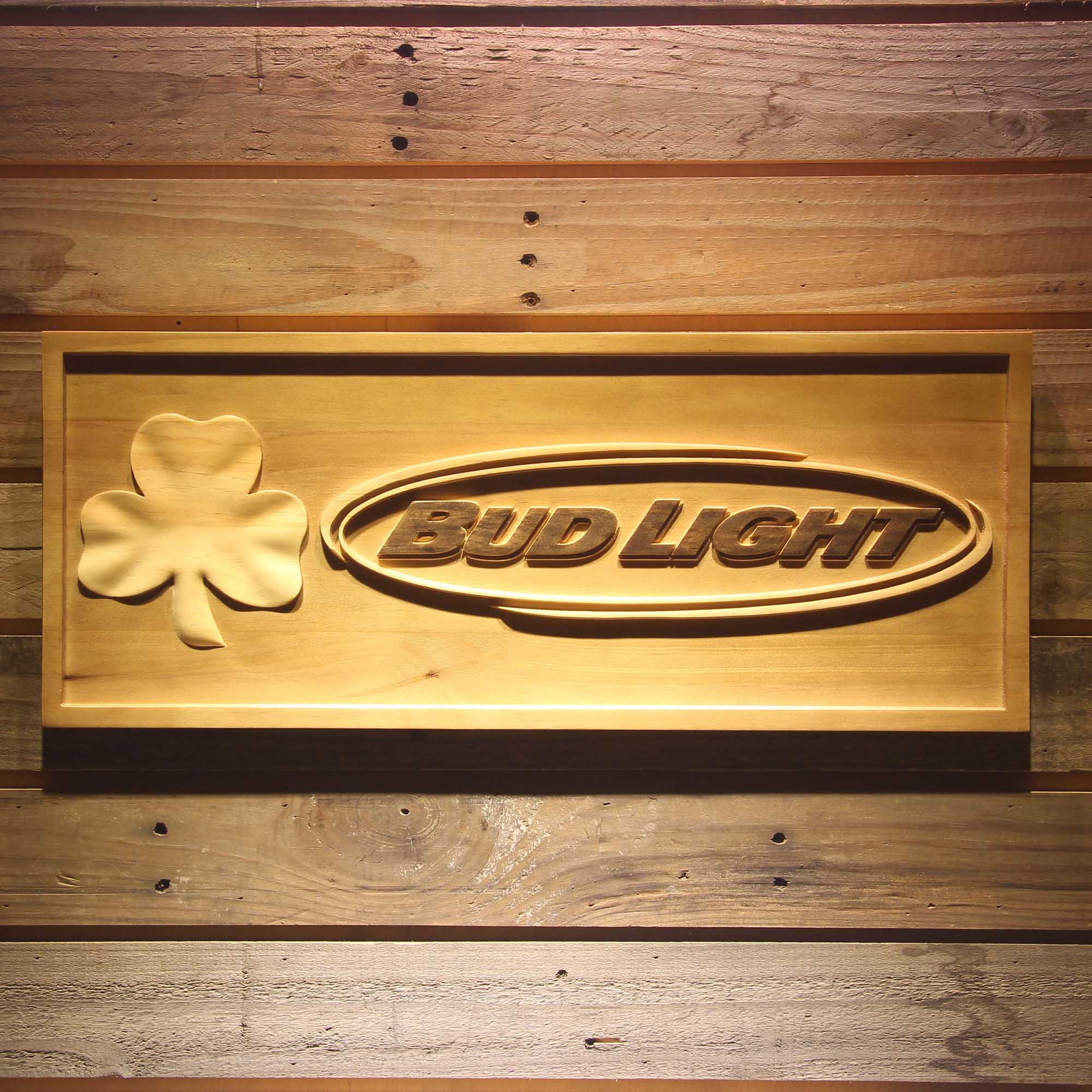 Bud Light 3D Solid Wooden Craving Sign