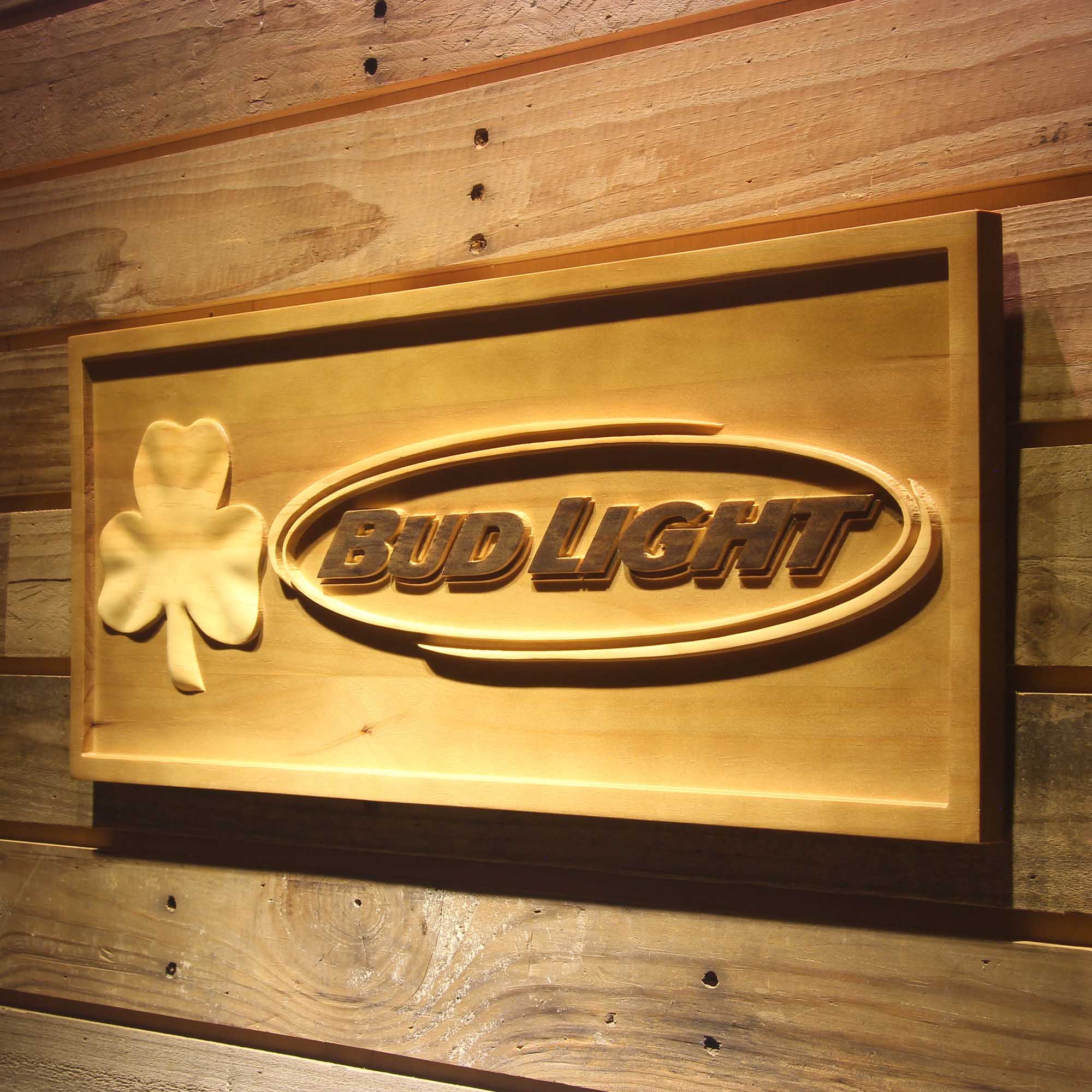 Bud Light 3D Solid Wooden Craving Sign - Image 3