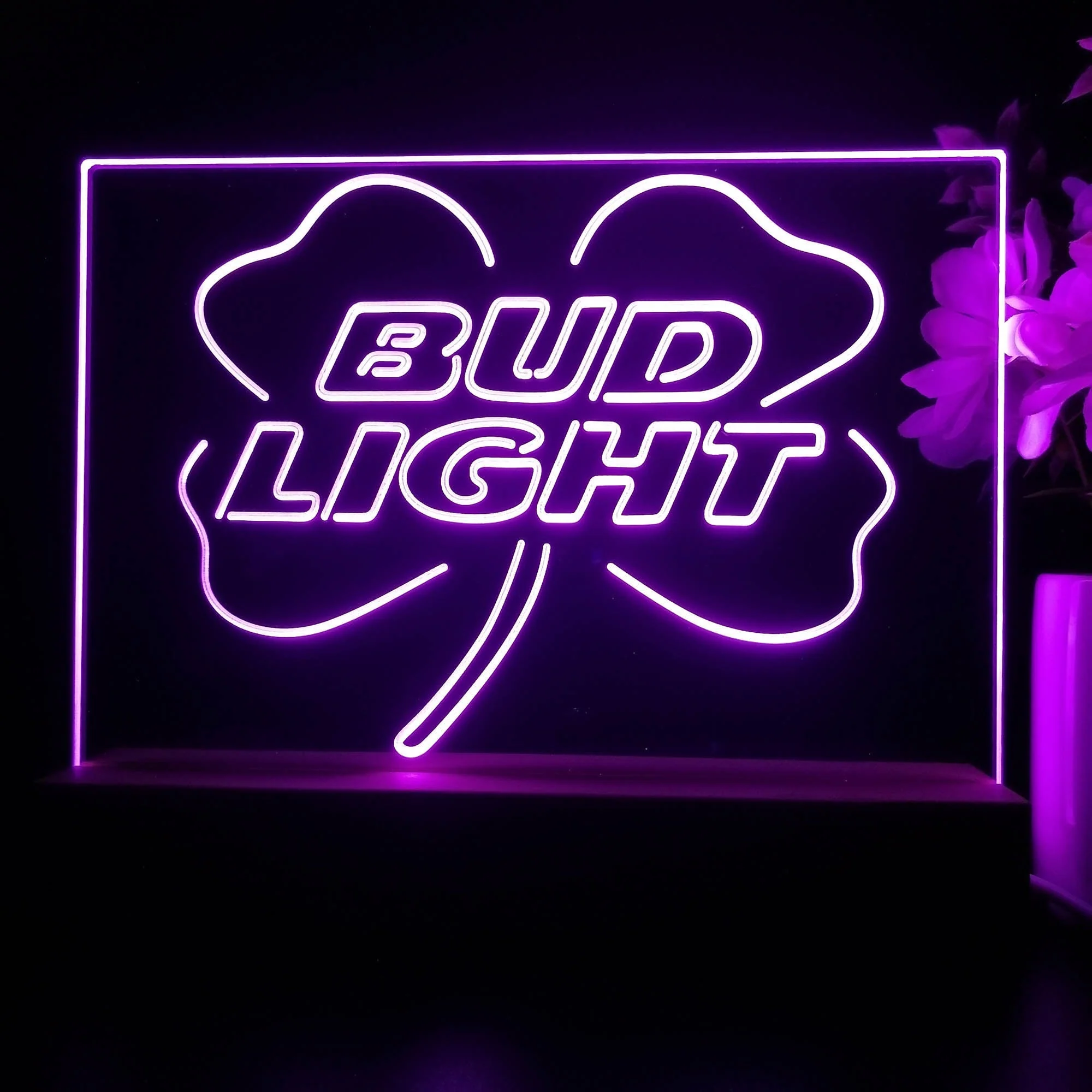 Bud Lights Clover Beer Neon Sign Pub Bar Lamp - Image 4