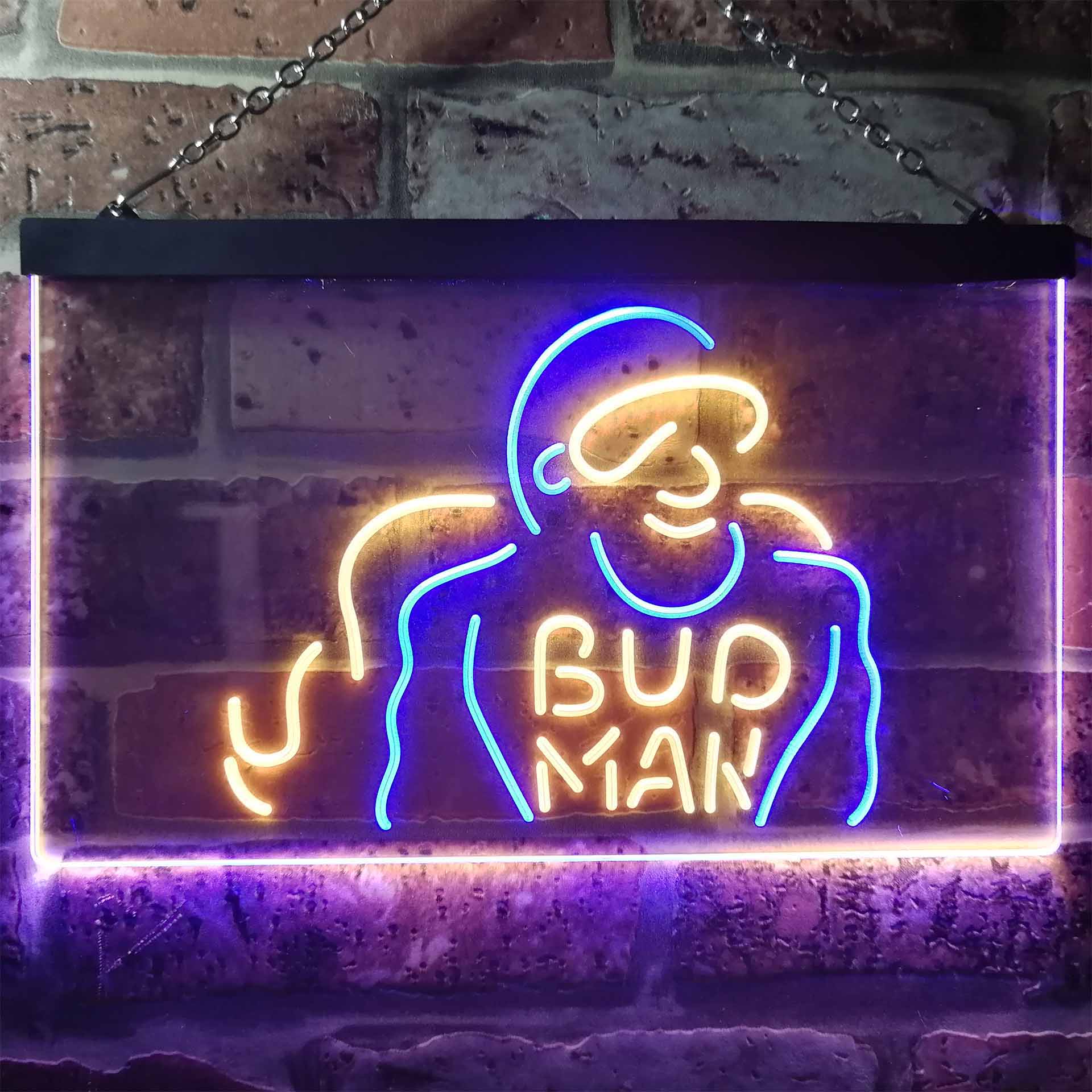 Bud Man Beer Man Cave Home Bar Neon Light LED Sign - Image 13