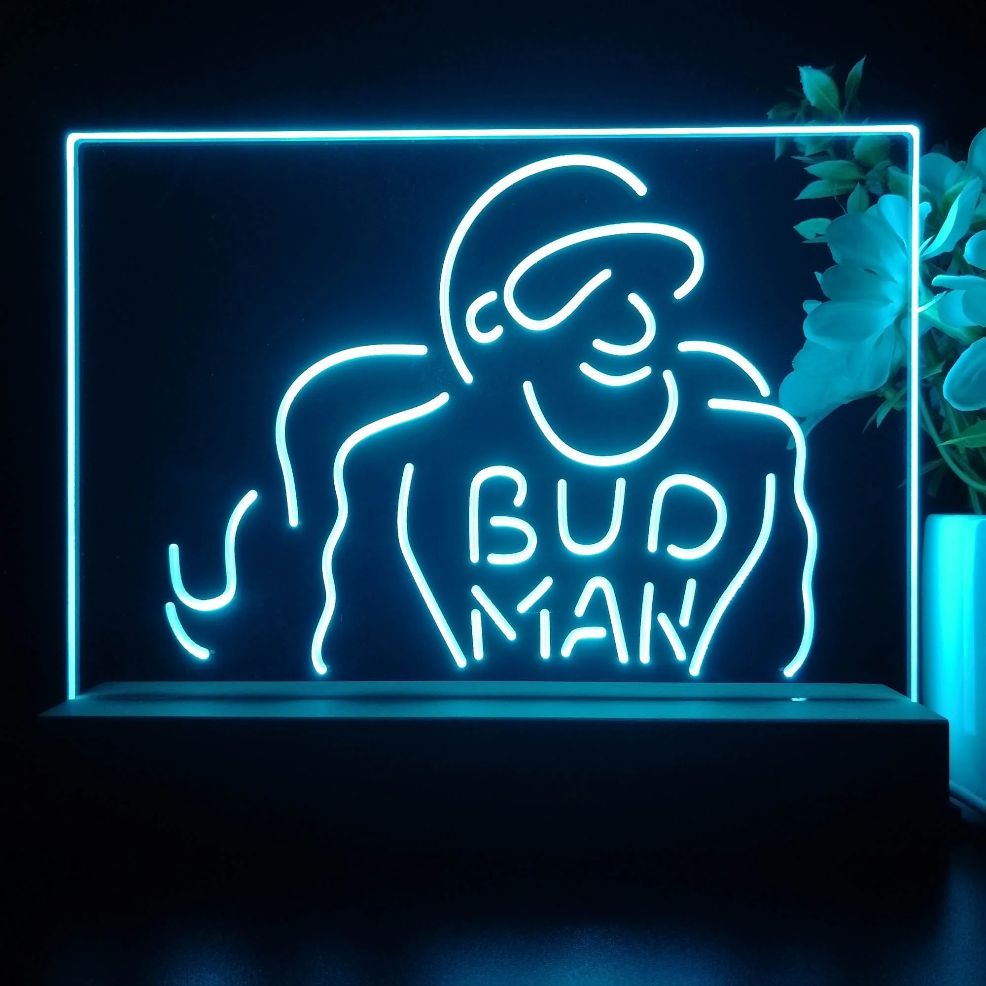 Bud Man Beer Man Cave Neon Sign Pub Bar Lamp - Image 2