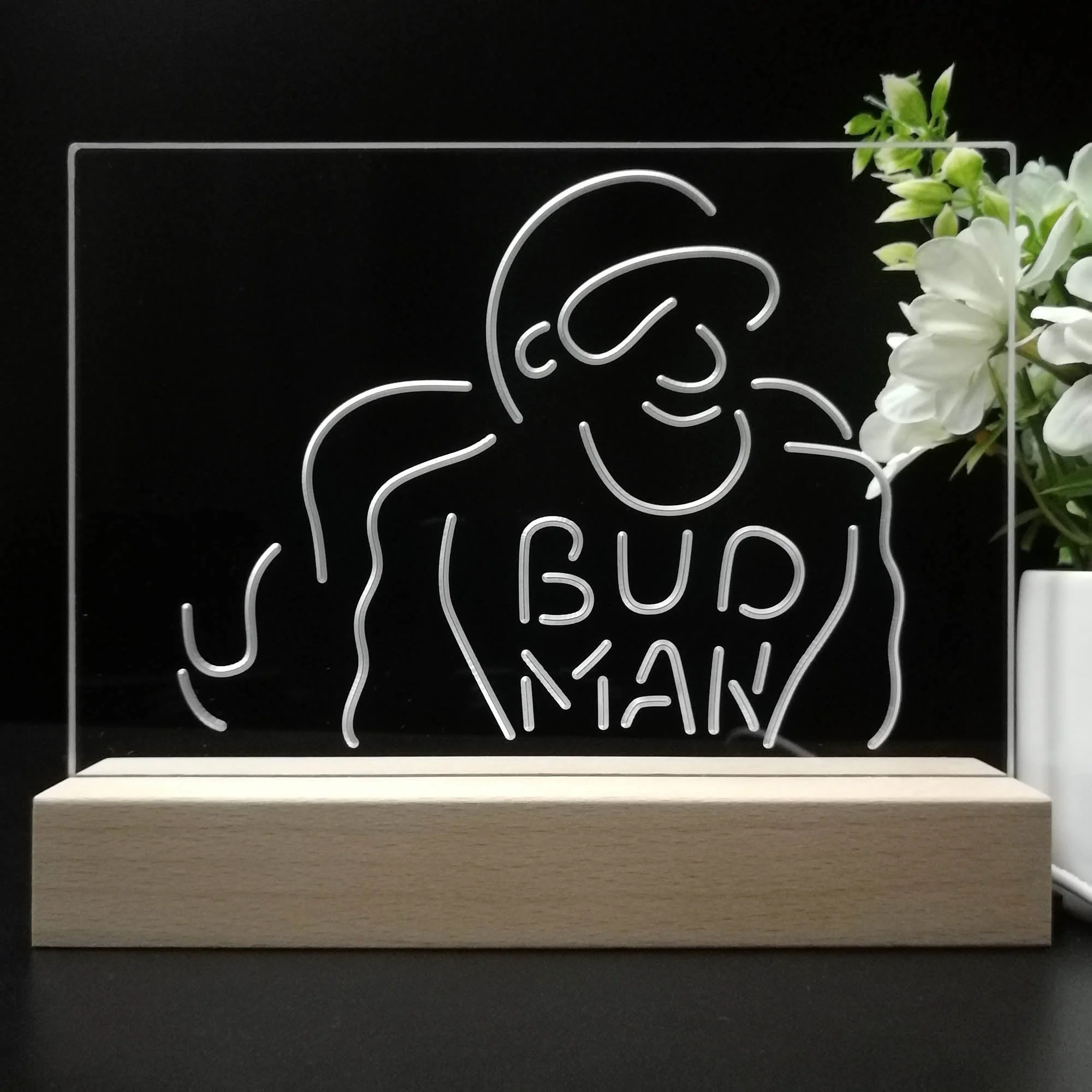 Bud Man Beer Man Cave Neon Sign Pub Bar Lamp - Image 8