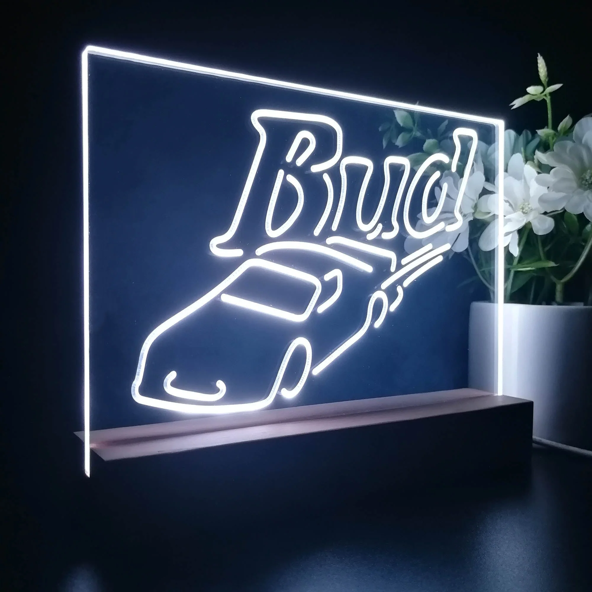 Bud Sport Racing Car 3D Illusion Night Light Desk Lamp - Image 7