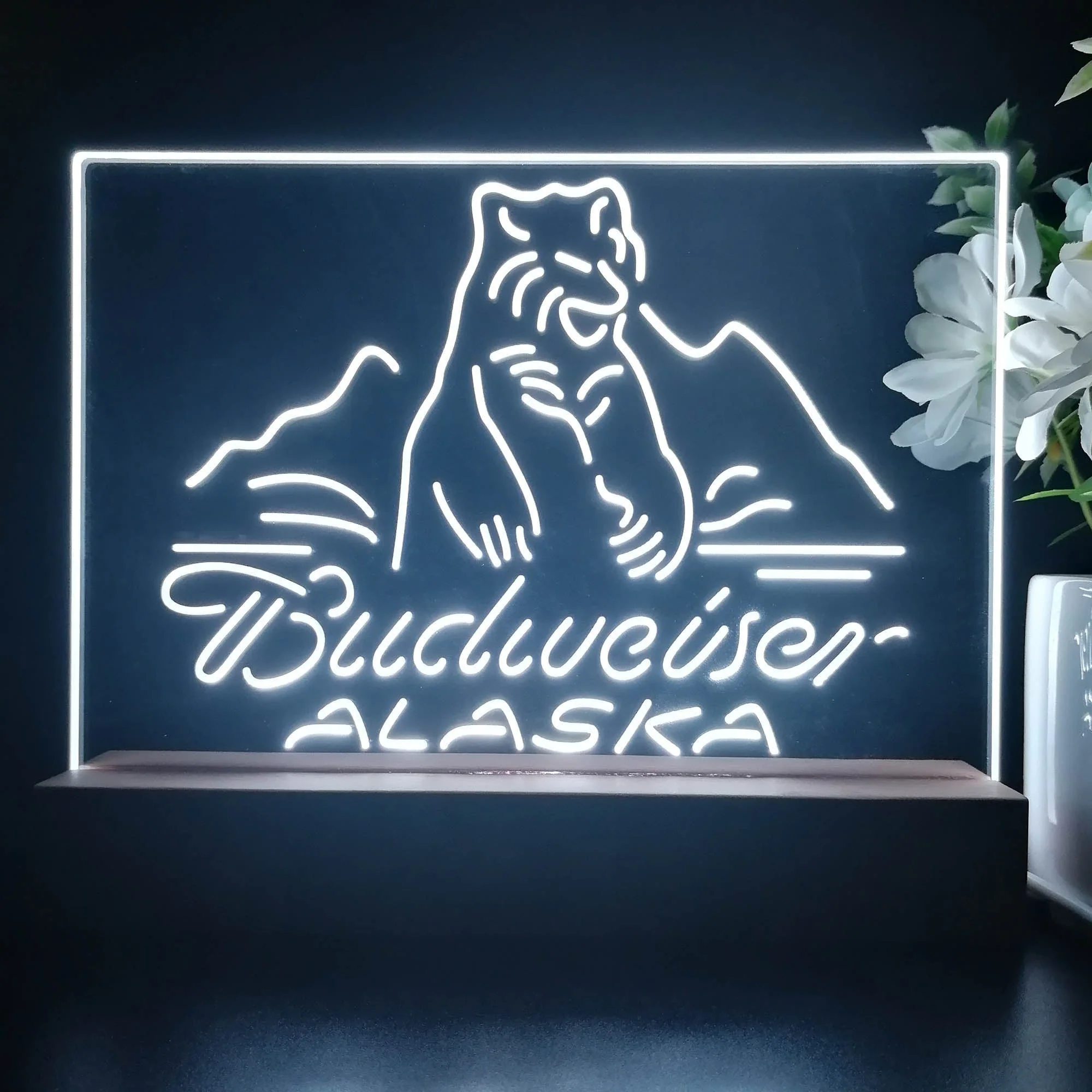Budweiser Alsaka Polar Bear Beer Neon Sign Pub Bar Lamp - Image 2