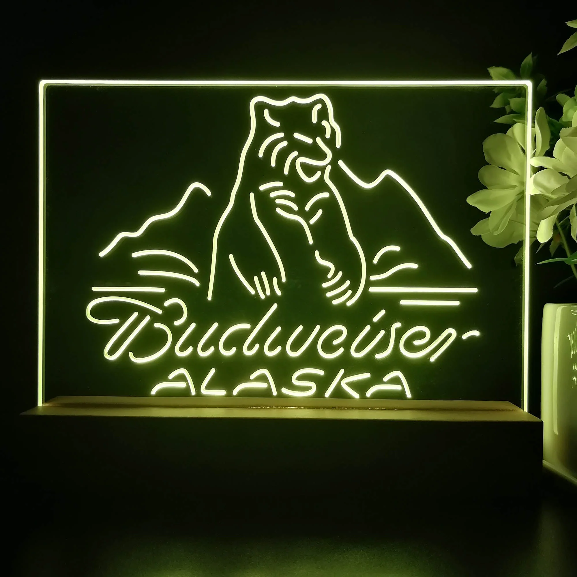 Budweiser Alsaka Polar Bear Beer Neon Sign Pub Bar Lamp - Image 3