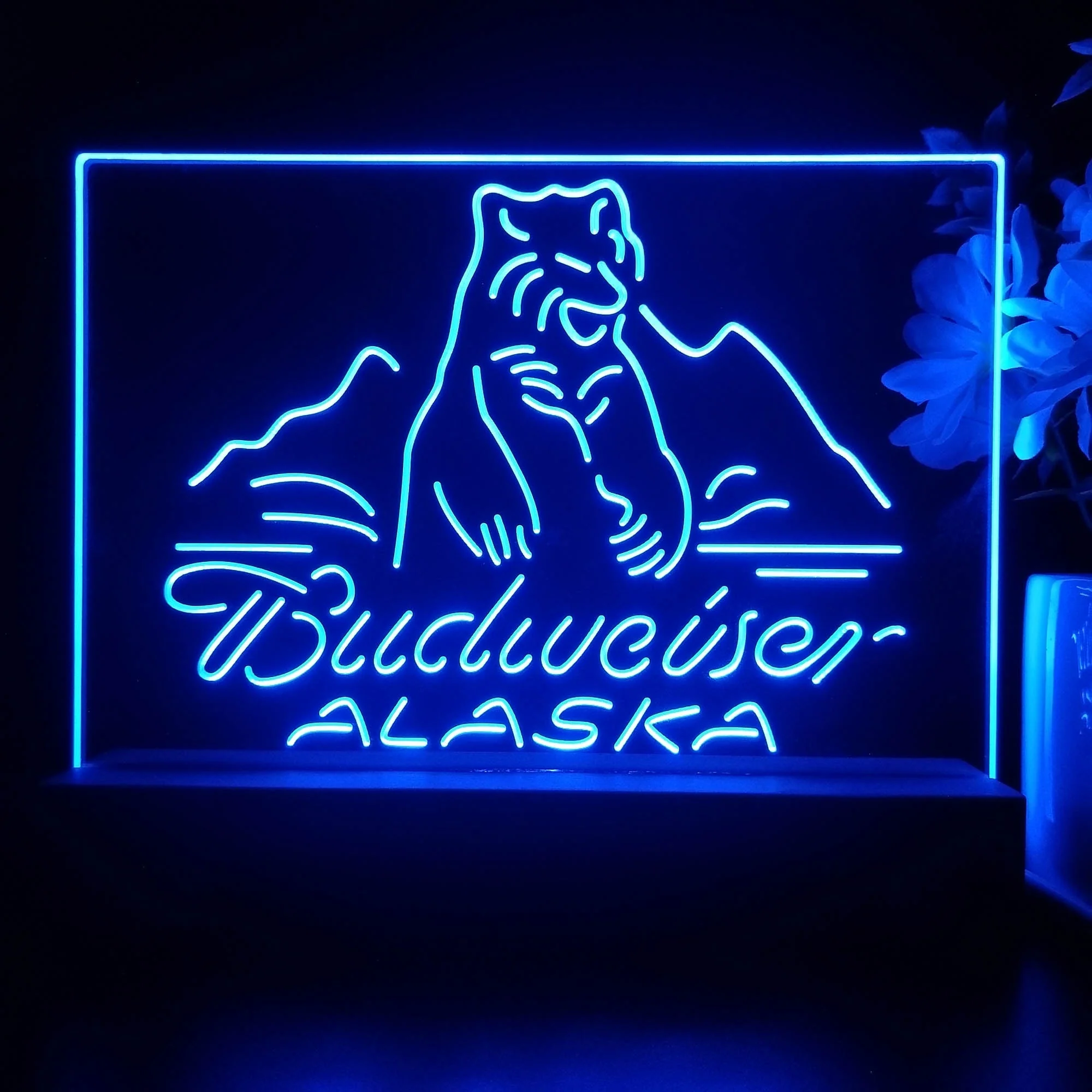 Budweiser Alsaka Polar Bear Beer Neon Sign Pub Bar Lamp - Image 4
