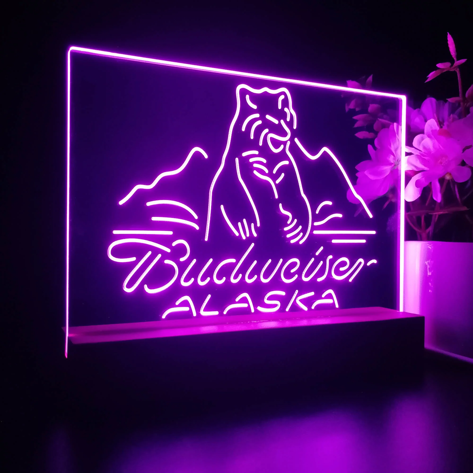 Budweiser Alsaka Polar Bear Beer Neon Sign Pub Bar Lamp - Image 5