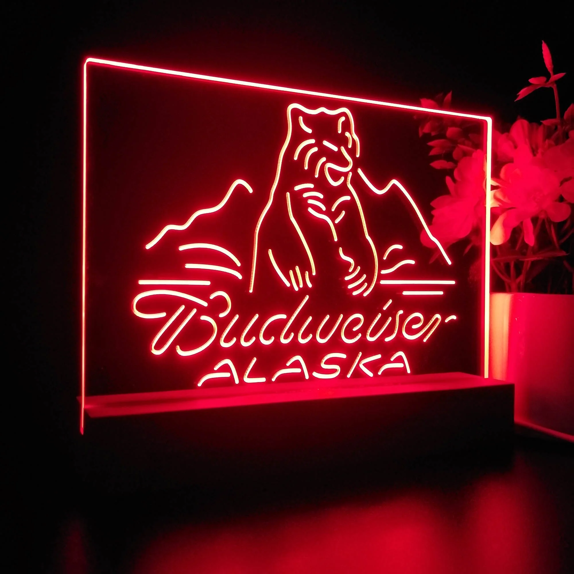 Budweiser Alsaka Polar Bear Beer Neon Sign Pub Bar Lamp - Image 6