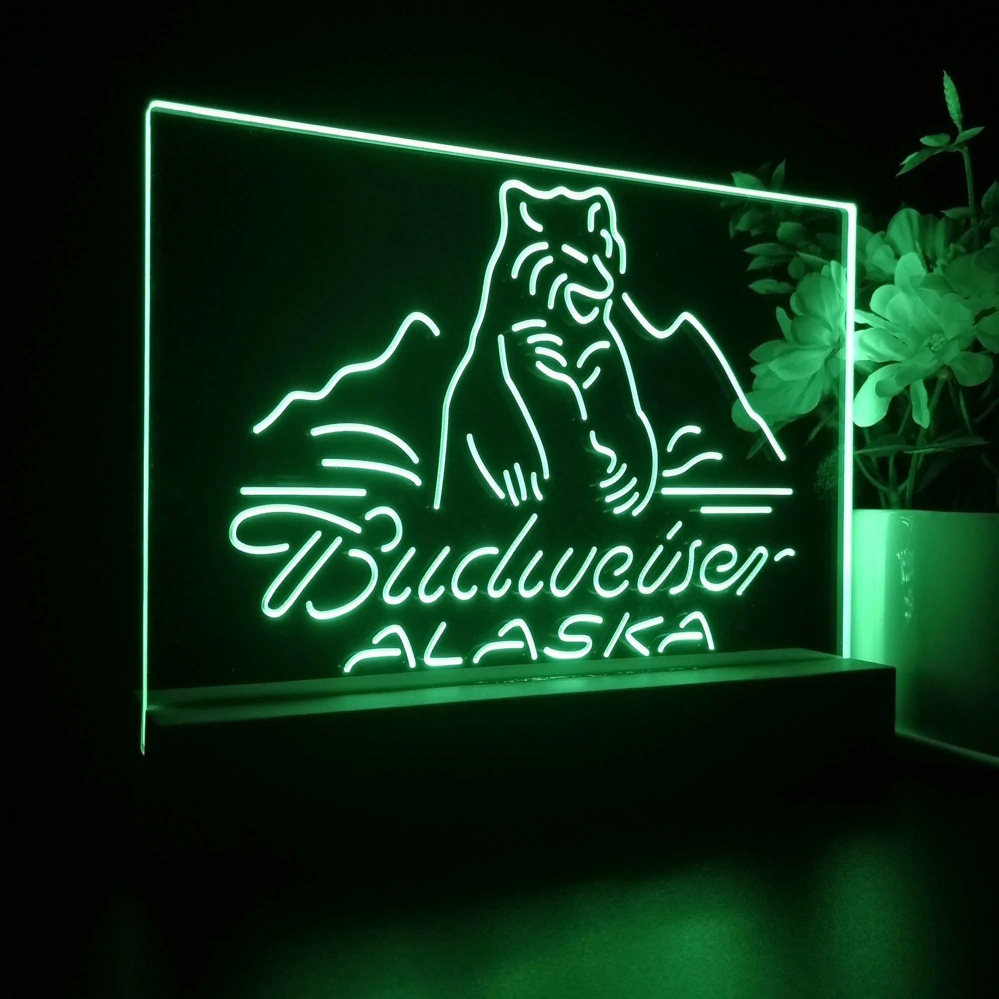 Budweiser Alsaka Polar Bear Beer Neon Sign Pub Bar Lamp - Image 7
