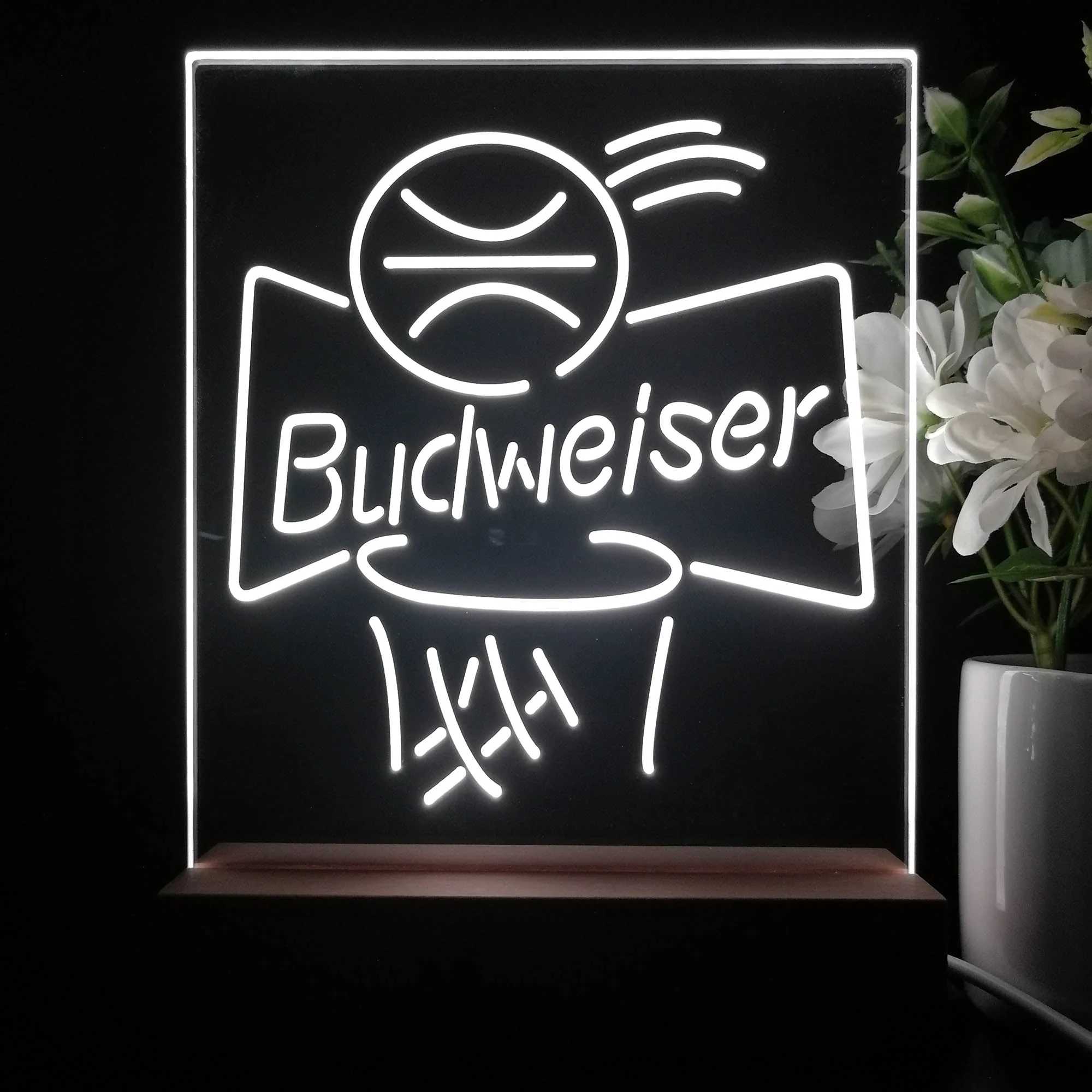 Budweiser Basketball Net Night Light Neon Pub Bar Lamp