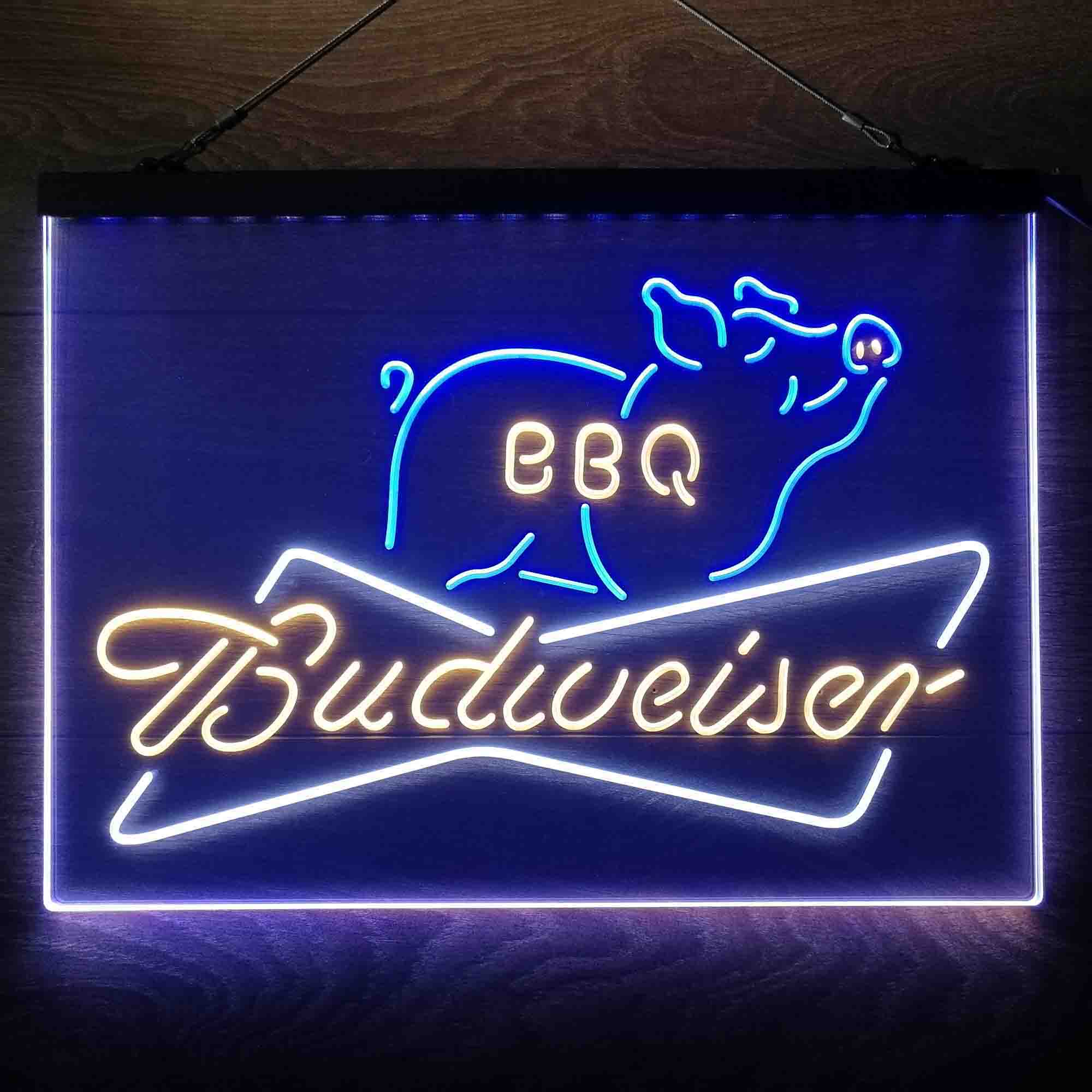 Budweiser BBQ Bar Neon 3-Color LED Sign - Image 13