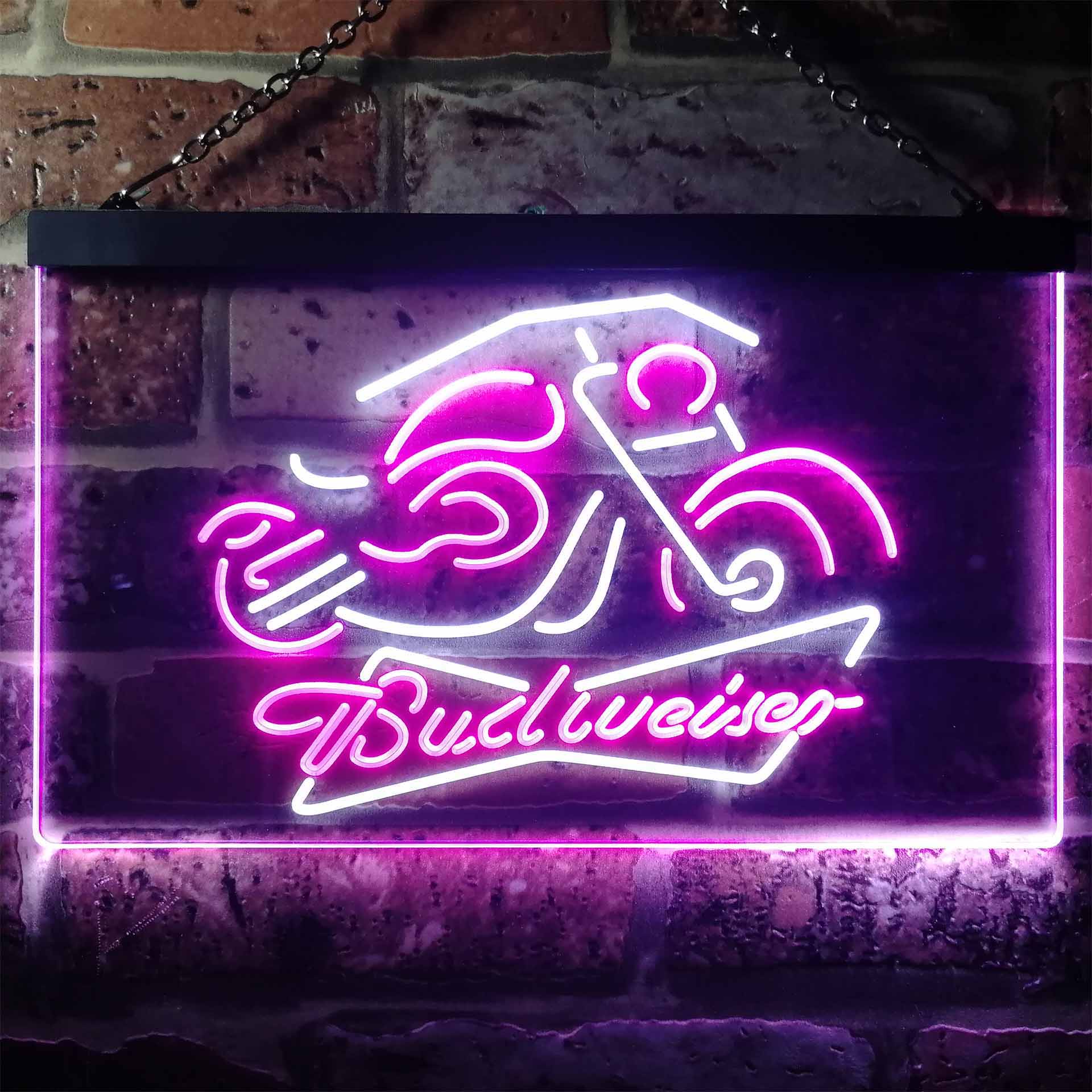 Budweiser Beer Motorcycle Home Bar Neon Light LED Sign - Image 6