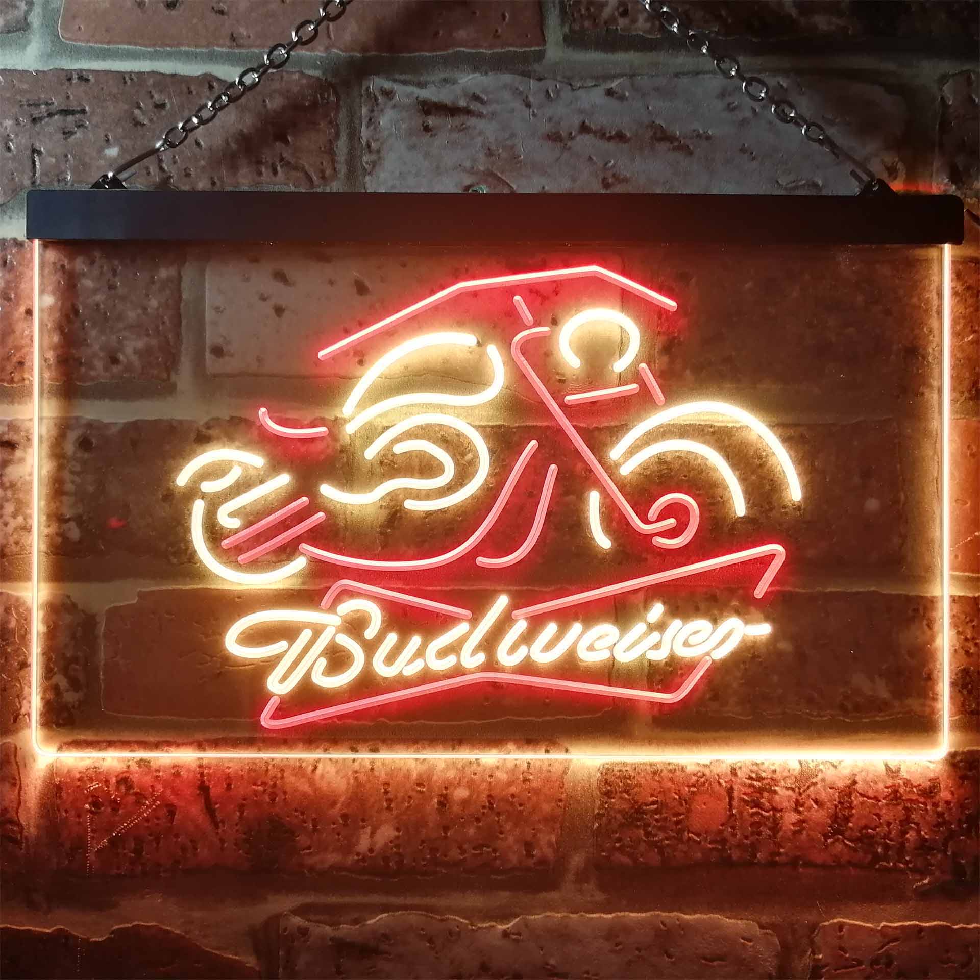 Budweiser Beer Motorcycle Home Bar Neon Light LED Sign - Image 8