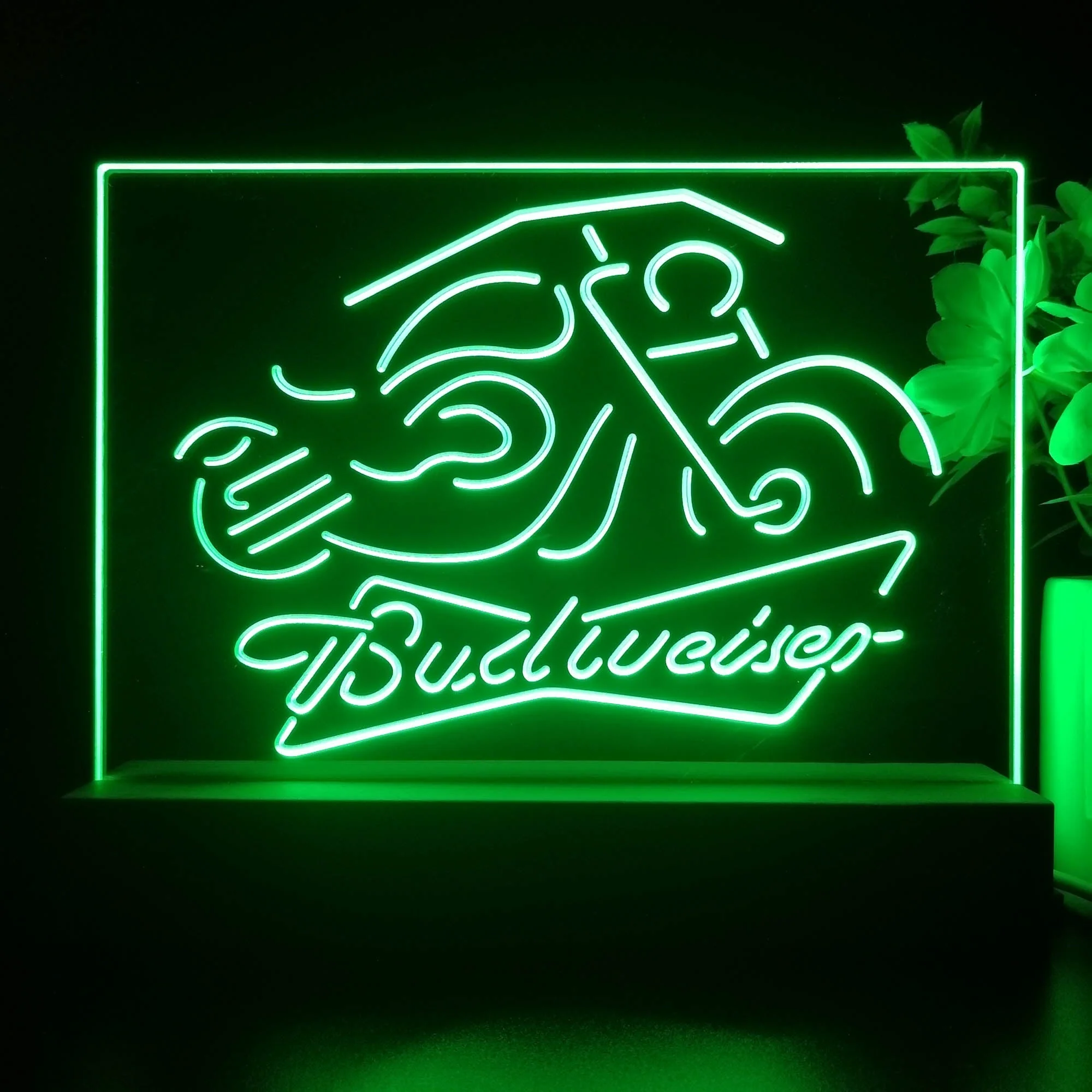 Budweiser Beer Motorcycle Neon Sign Pub Bar Lamp - Image 4