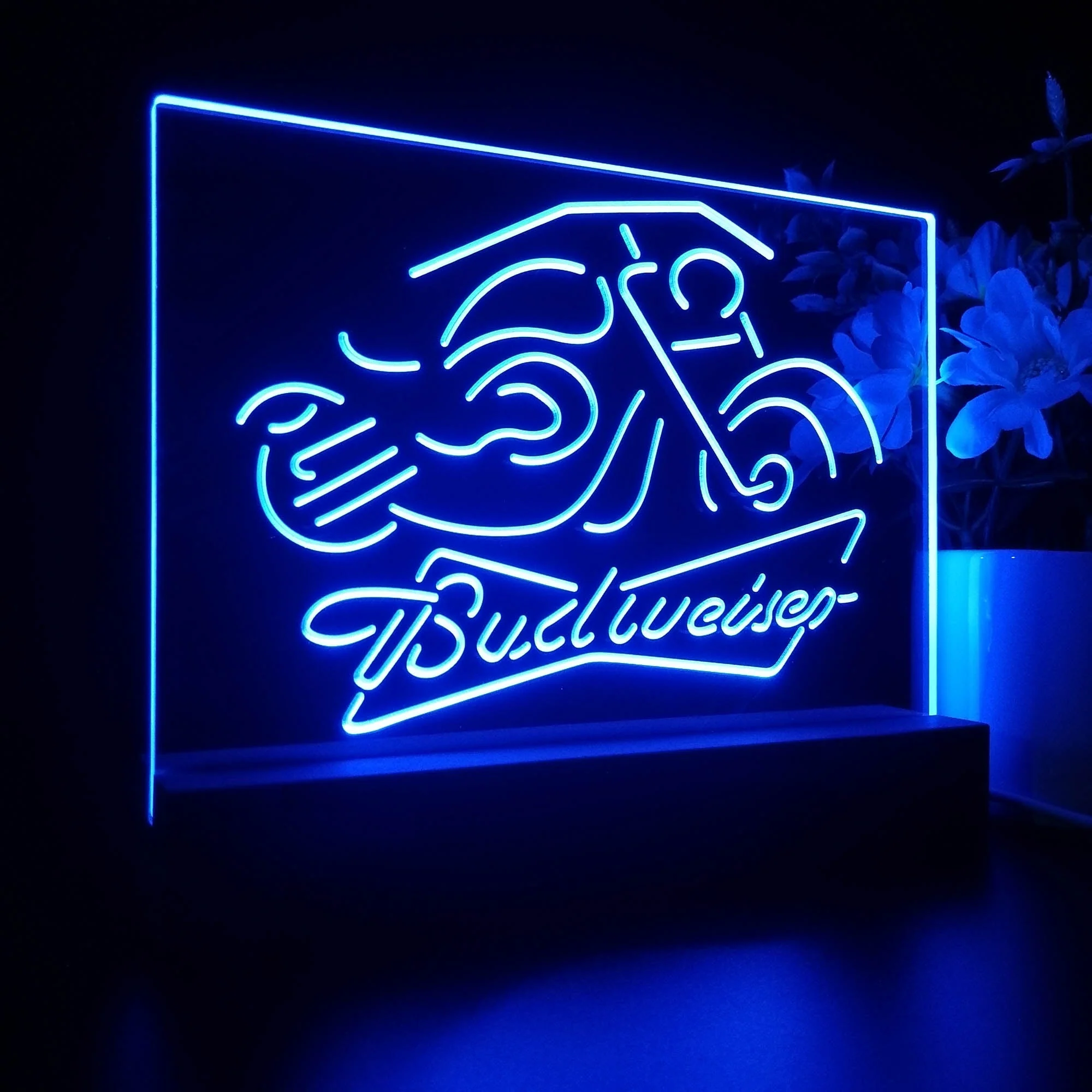 Budweiser Beer Motorcycle Neon Sign Pub Bar Lamp - Image 7