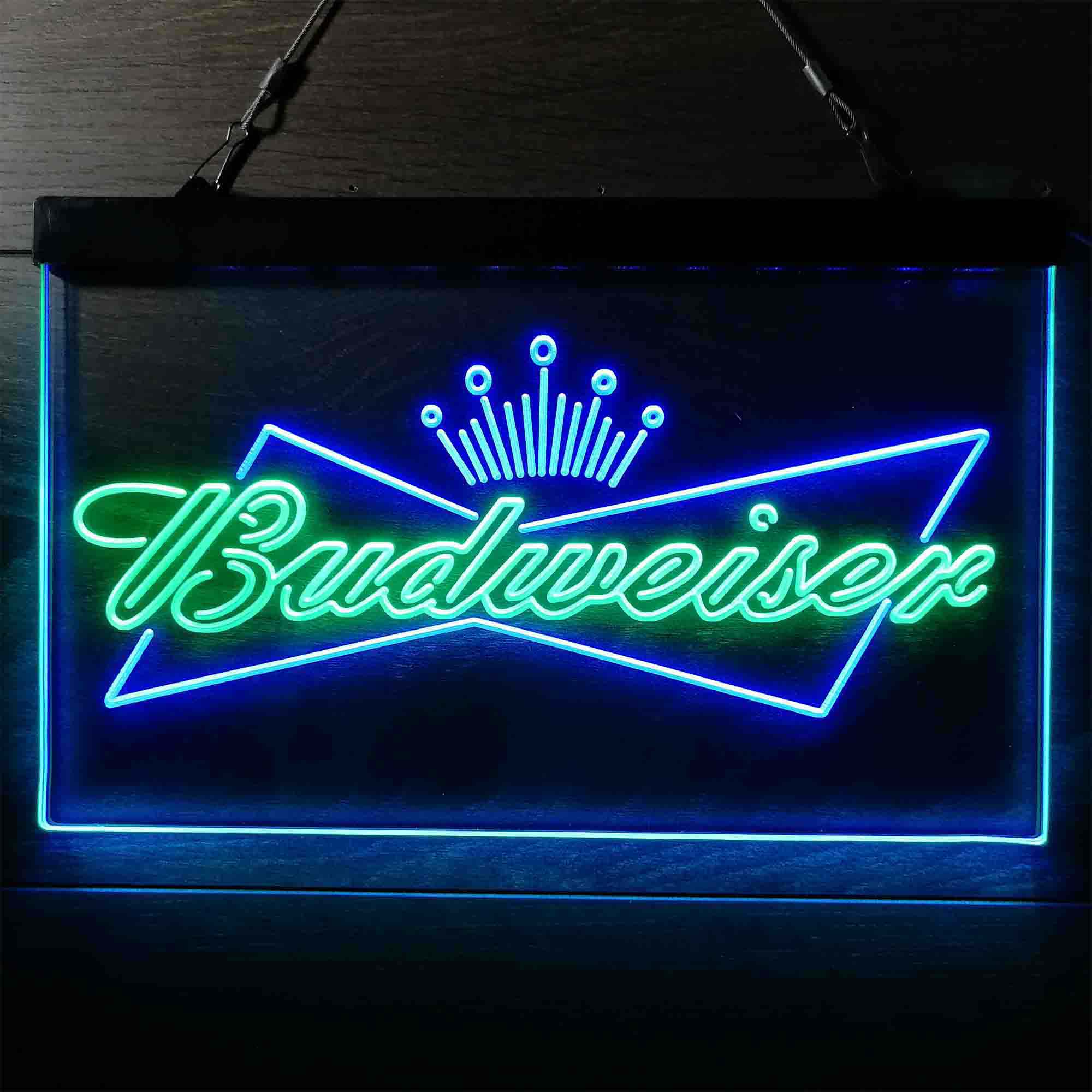 Budweiser Bowtie Crown Home Bar Neon Light LED Sign
