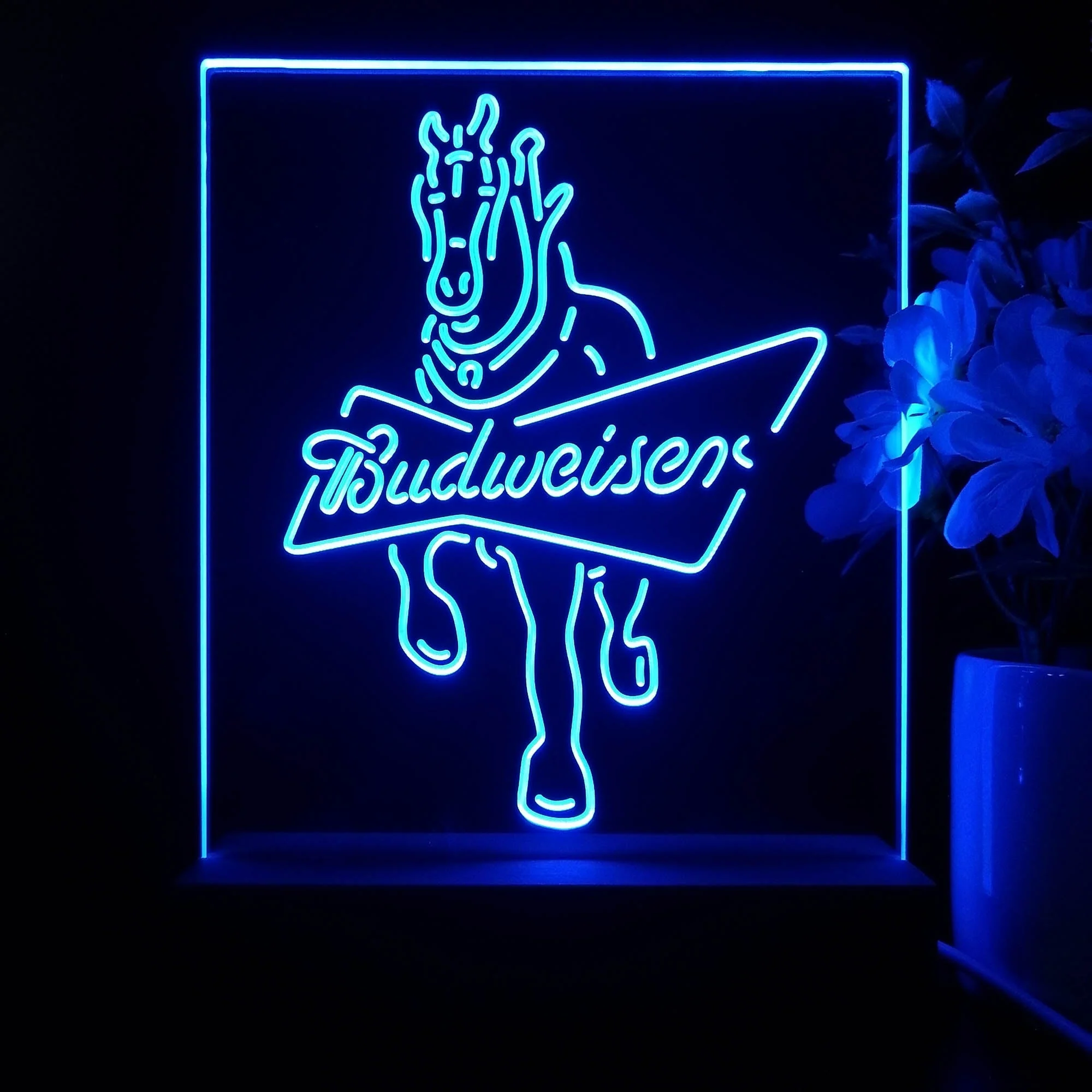 Budweiser Clydesdale Horse Night Light Neon Pub Bar Lamp - Image 2