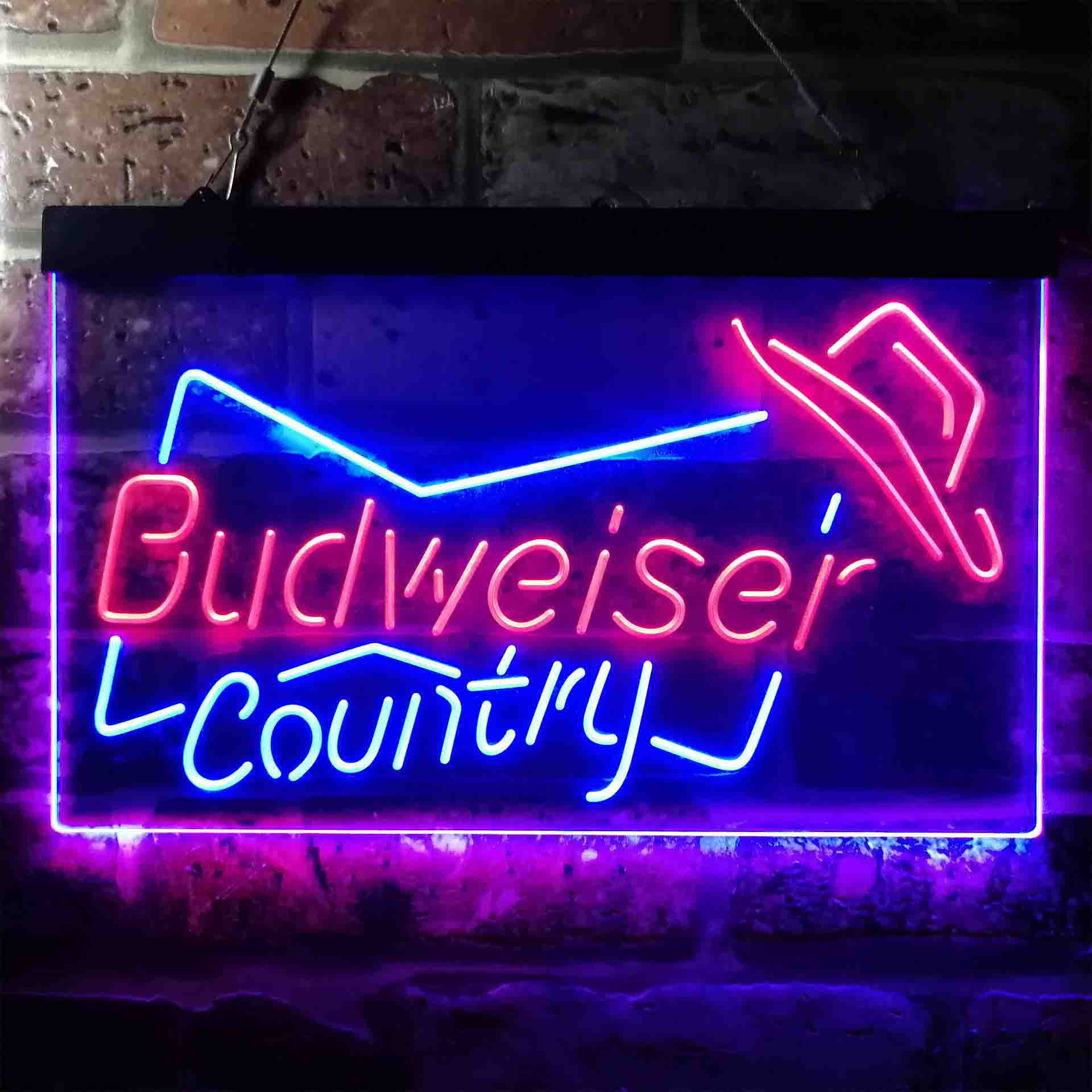 Budweiser Country Cowboys Bowtie Hat Neon-Like LED Sign - Image 11