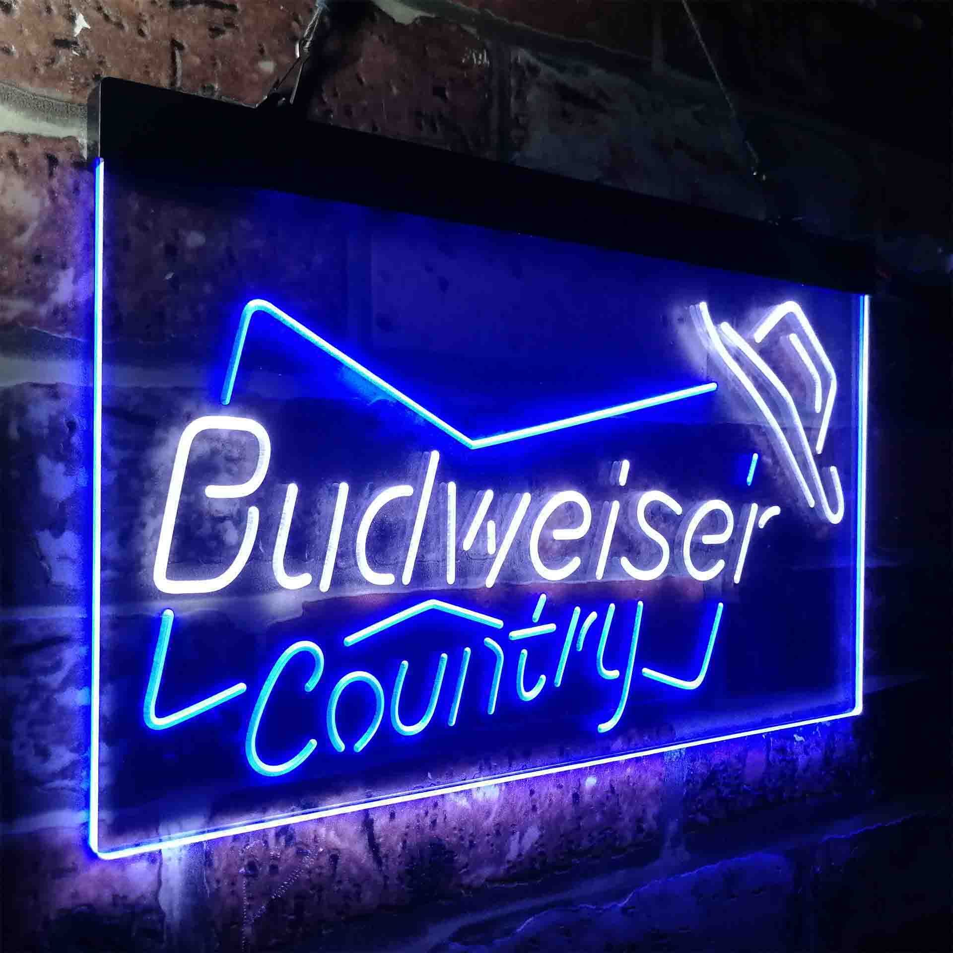 Budweiser Country Cowboys Bowtie Hat Neon-Like LED Sign - Image 18