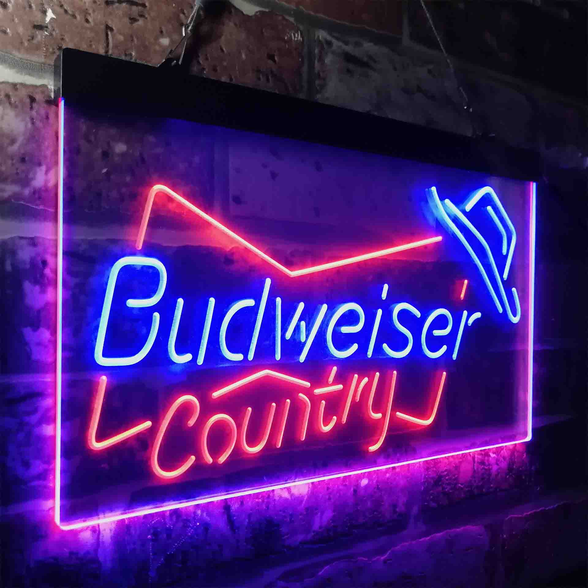 Budweiser Country Cowboys Bowtie Hat Neon-Like LED Sign - Image 25