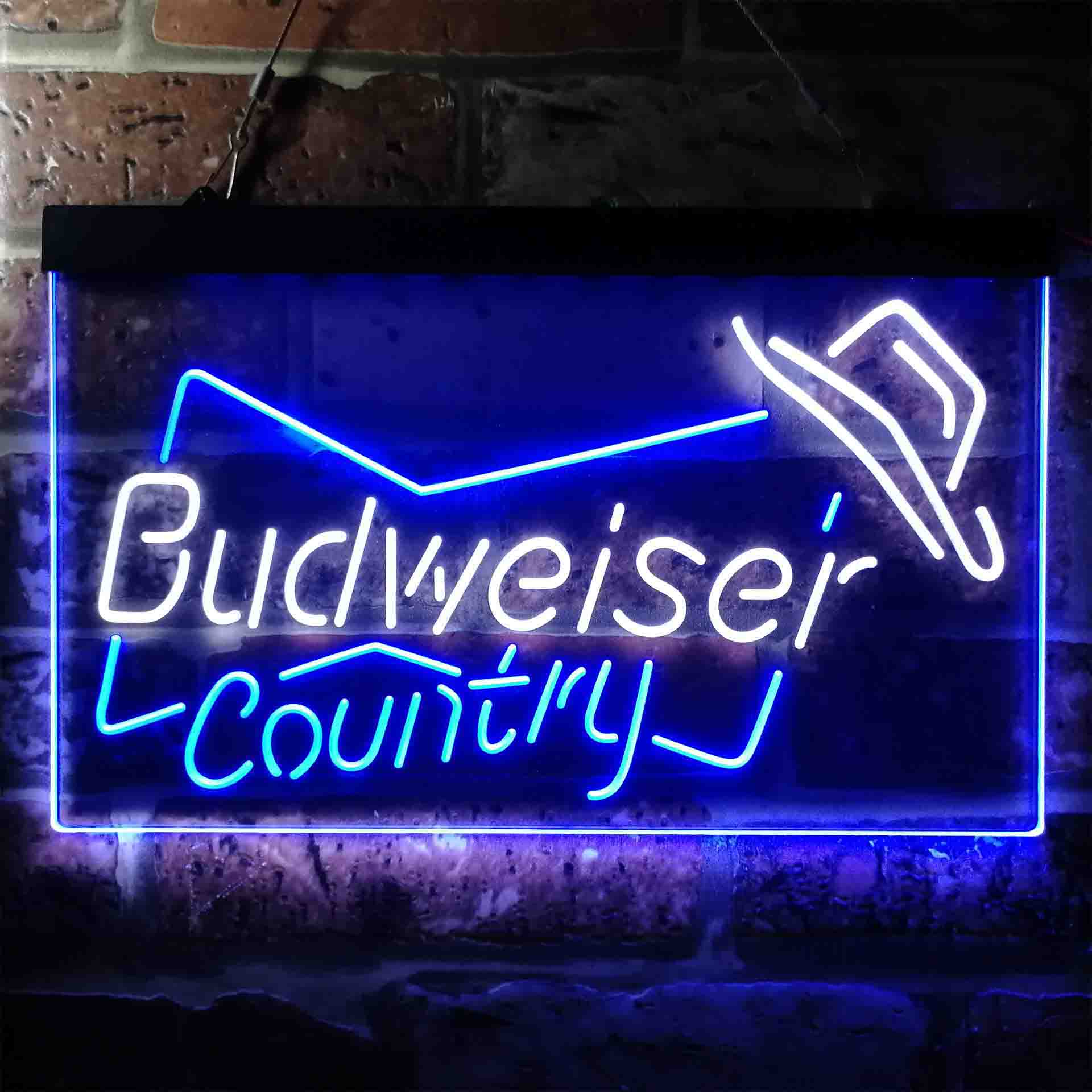 Budweiser Country Cowboys Bowtie Hat Neon-Like LED Sign - Image 5