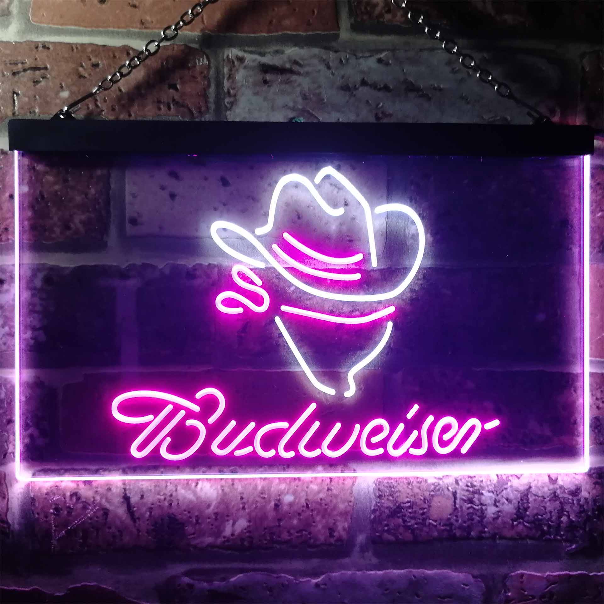 Budweiser Cowboy Home Bar Neon Light LED Sign - Image 12