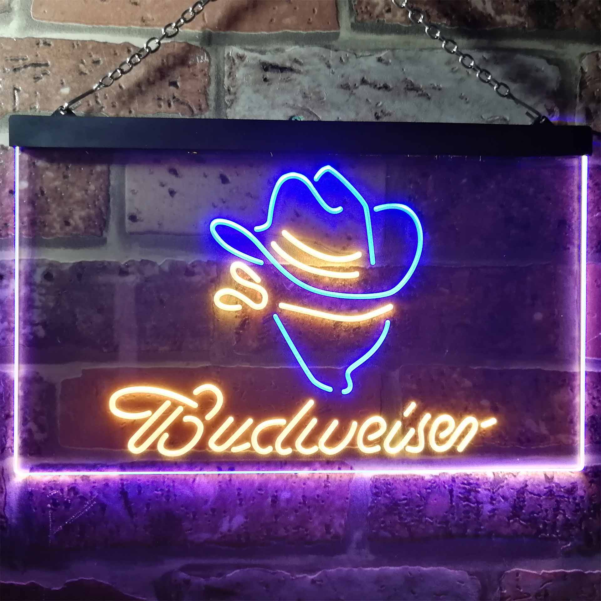 Budweiser Cowboy Home Bar Neon Light LED Sign - Image 2