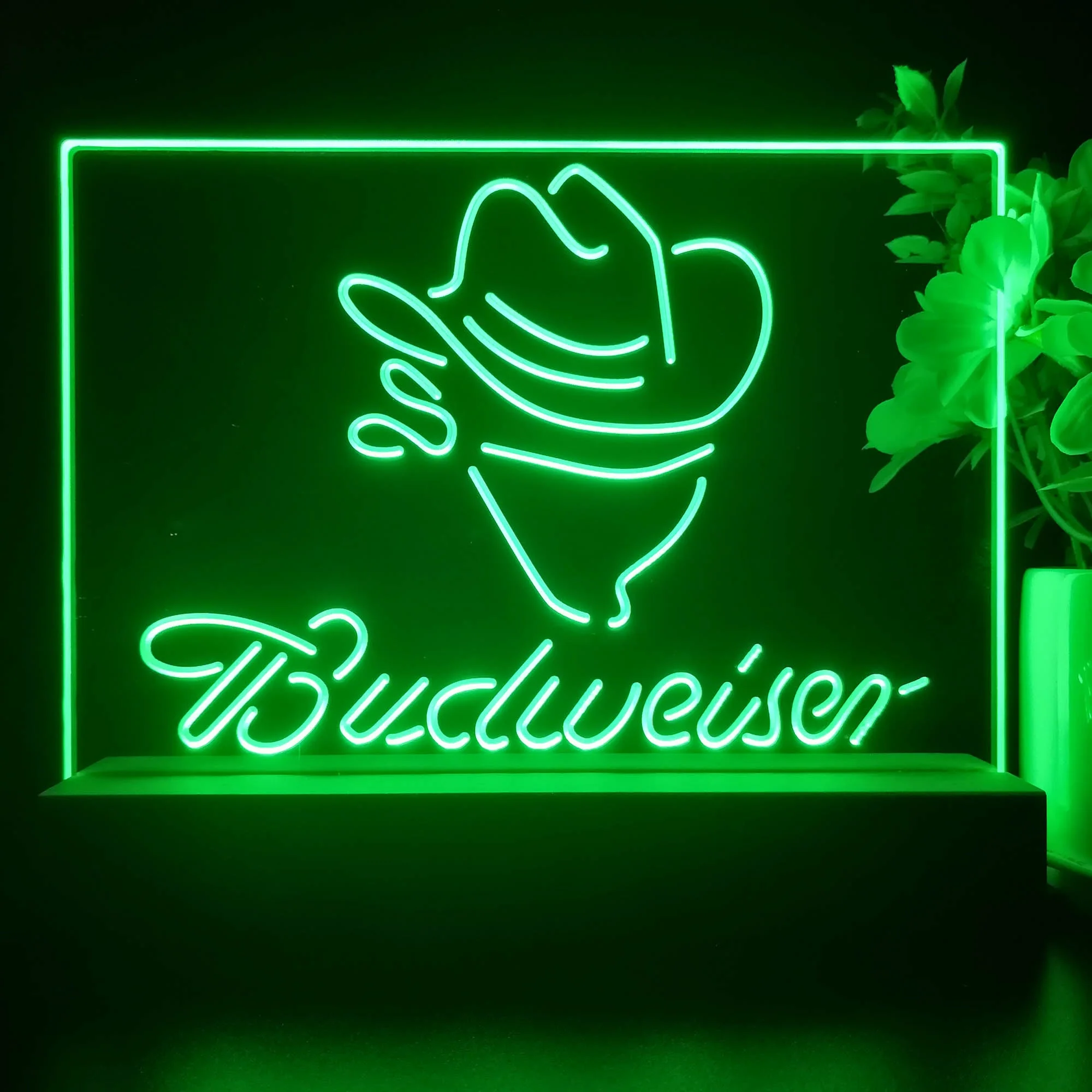 Budweiser Cowboy Neon Sign Pub Bar Lamp - Image 2