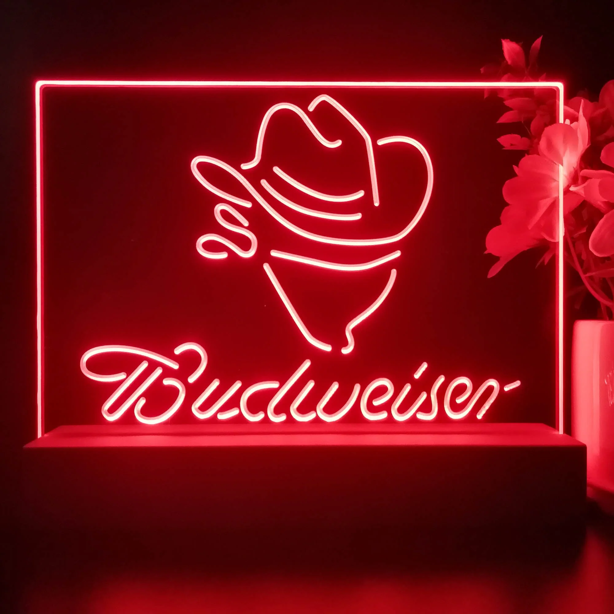 Budweiser Cowboy Neon Sign Pub Bar Lamp - Image 3