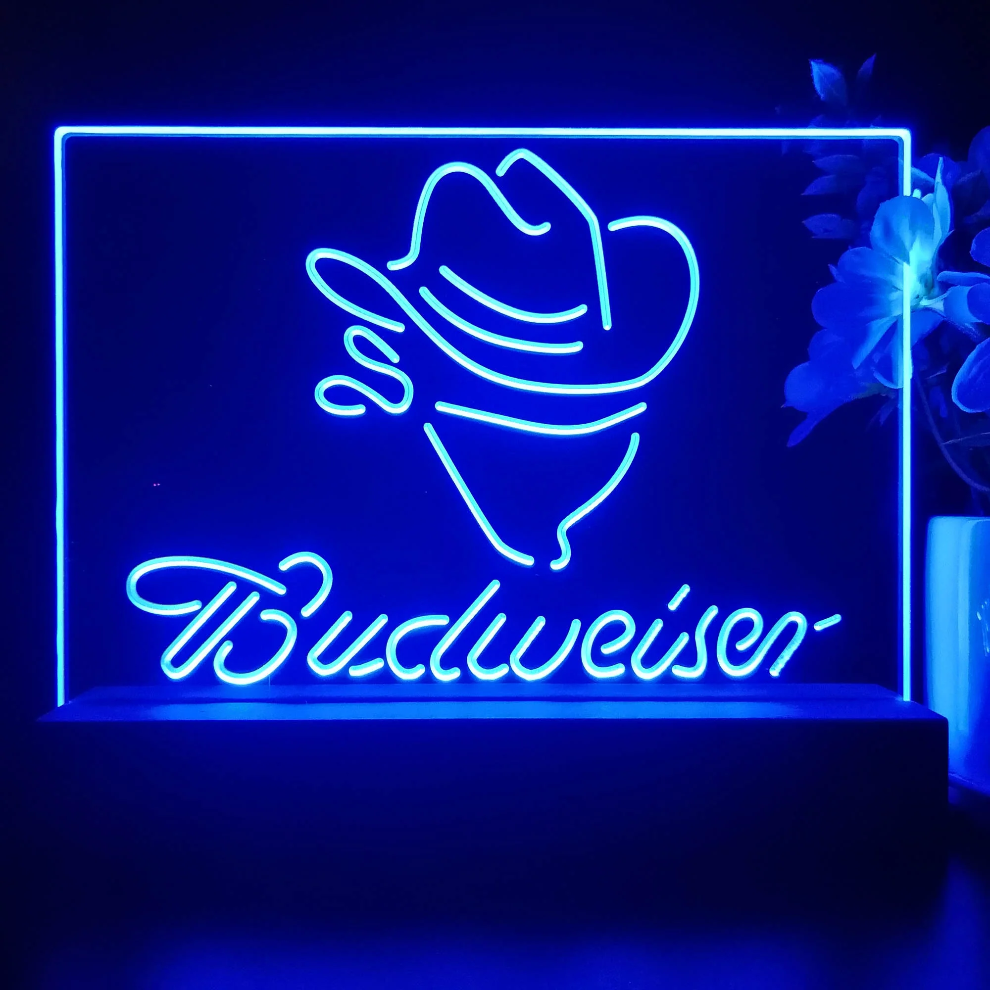 Budweiser Cowboy Neon Sign Pub Bar Lamp - Image 4
