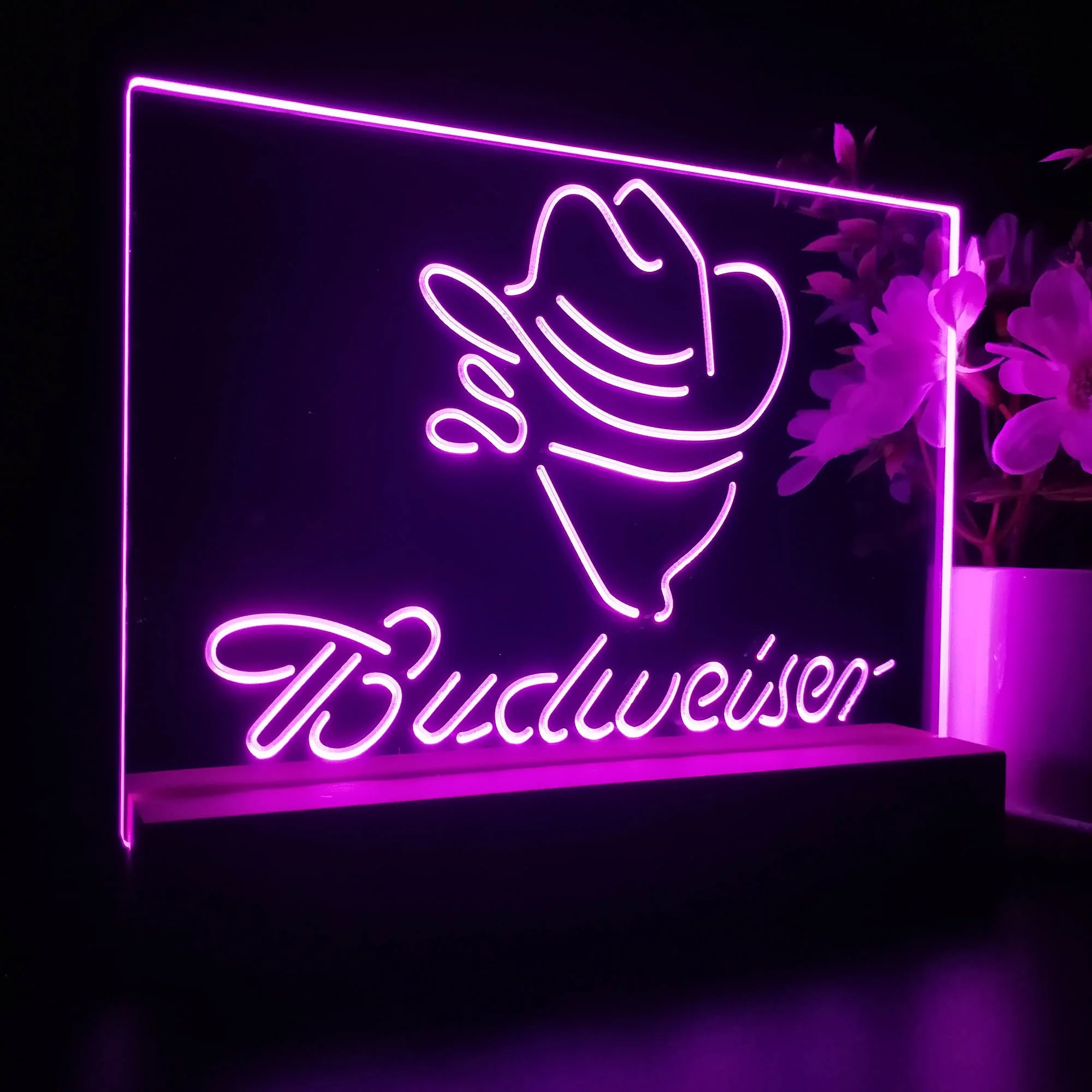 Budweiser Cowboy Neon Sign Pub Bar Lamp - Image 5